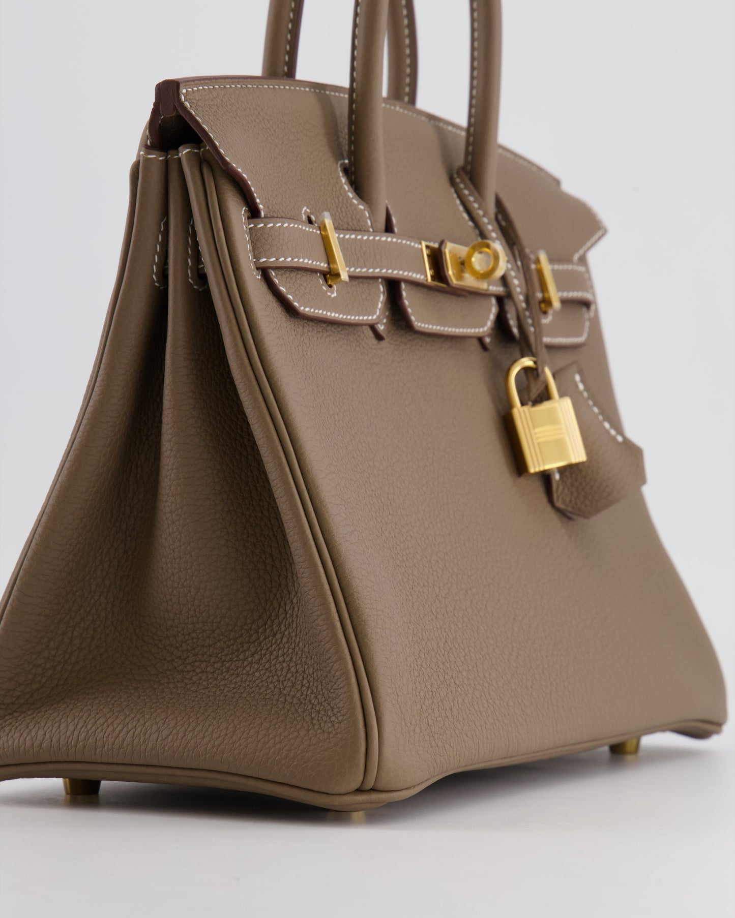 *HOT* Hermès Birkin Retourne 25 Bag in Etoupe Togo Leather with Gold Hardware