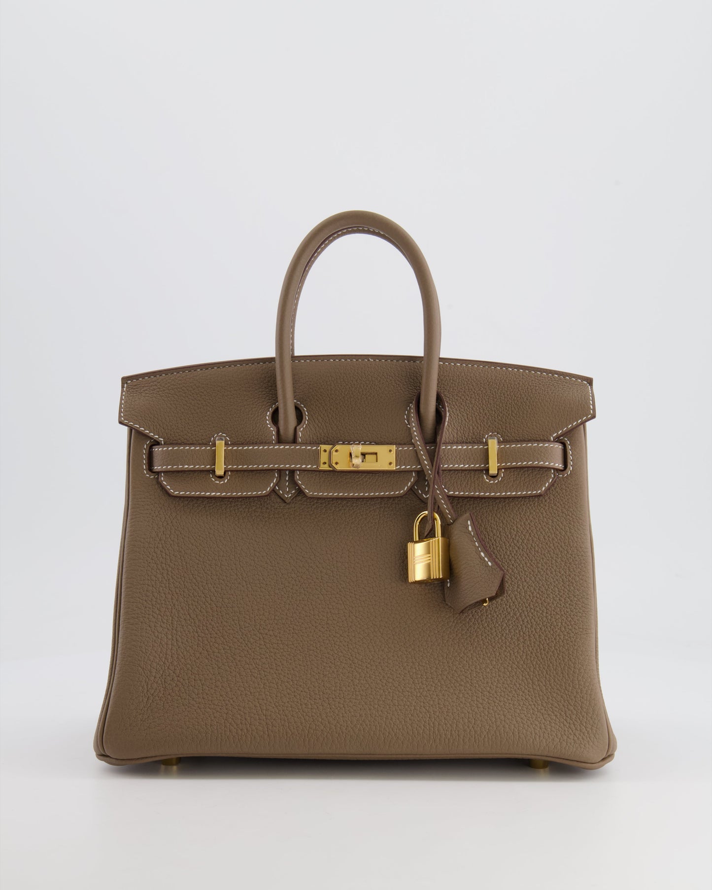 *HOT* Hermès Birkin Retourne 25 Bag in Etoupe Togo Leather with Gold Hardware
