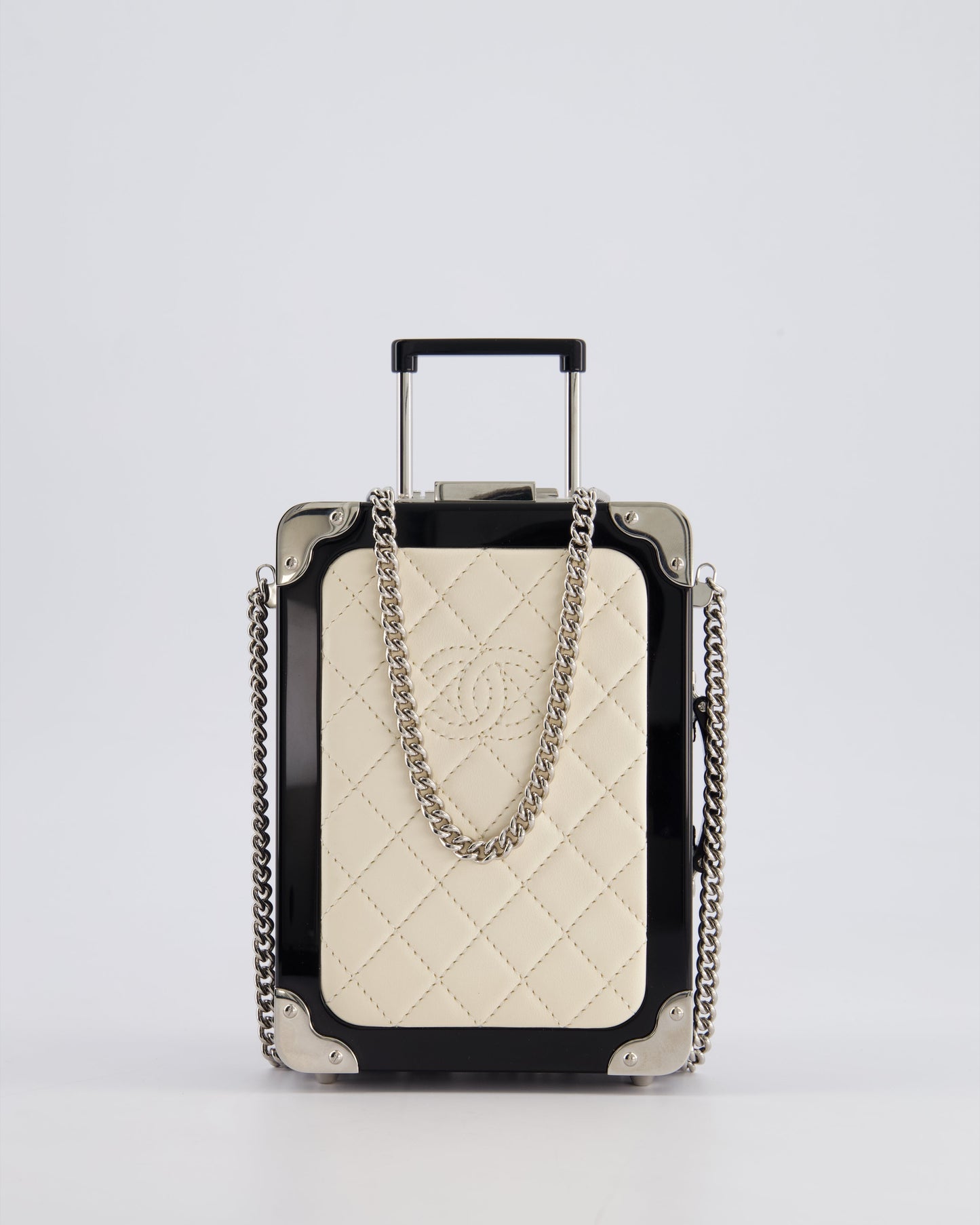 *RARE* Chanel 2016 Airlines Evening In The Air Trolley Minaudi?®re Bag with Silver Hardware and Quilted Leather with CC Logo Detail