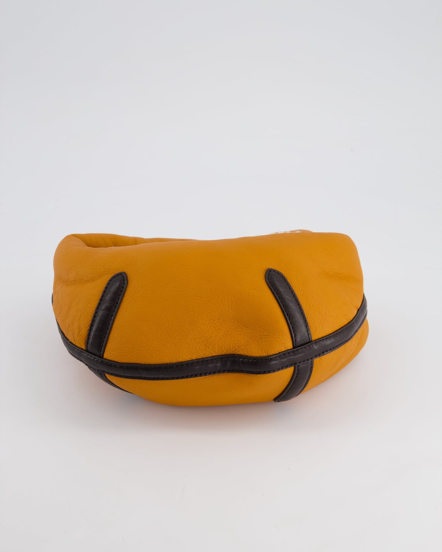Bottega Veneta Orange & Brown Mini Jodie Bag with Shearling Aviator Detail RRP £2,240