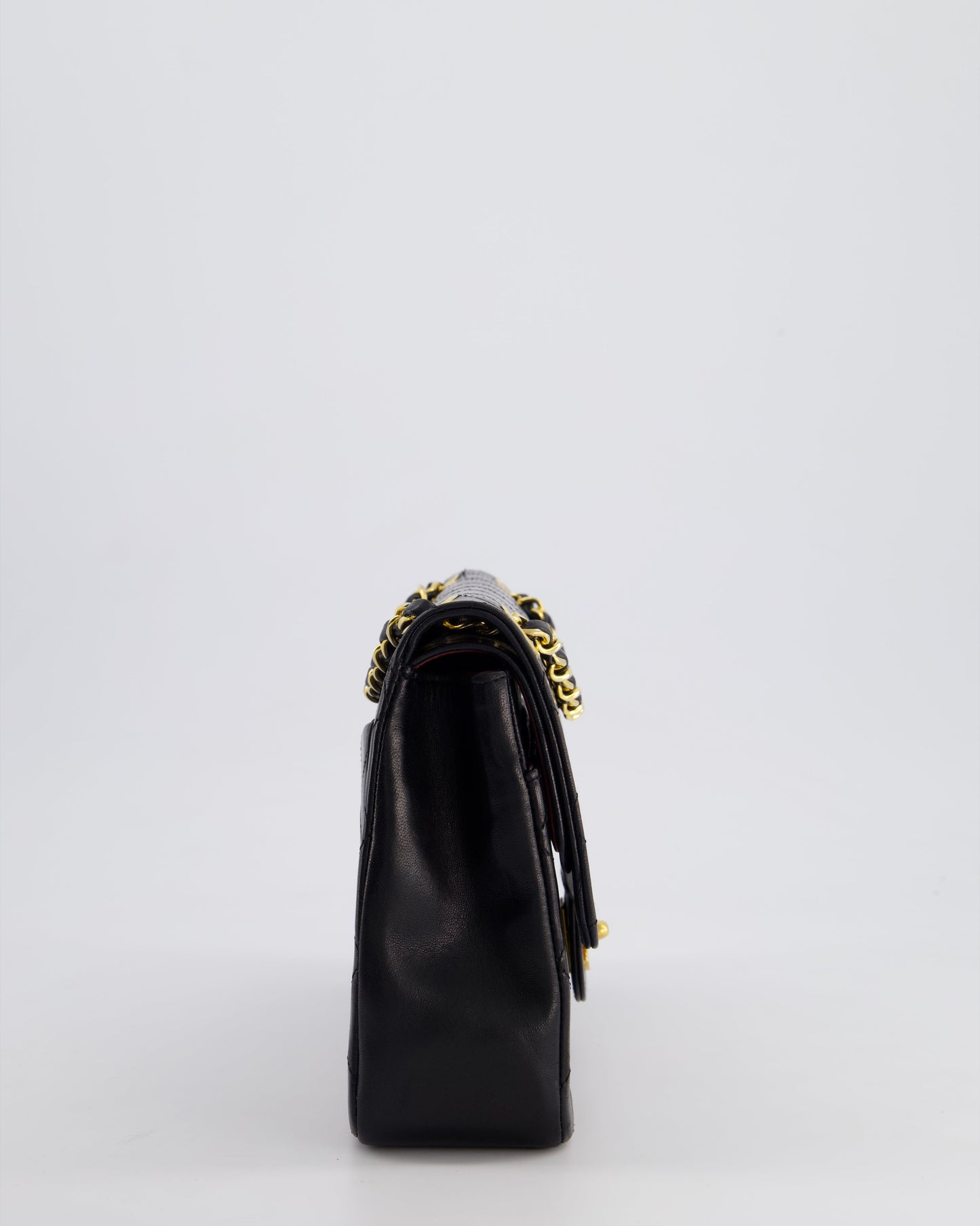 Chanel Black Medium Classic Double Flap Bag in Lambskin Leather with 24K Gold Hardware