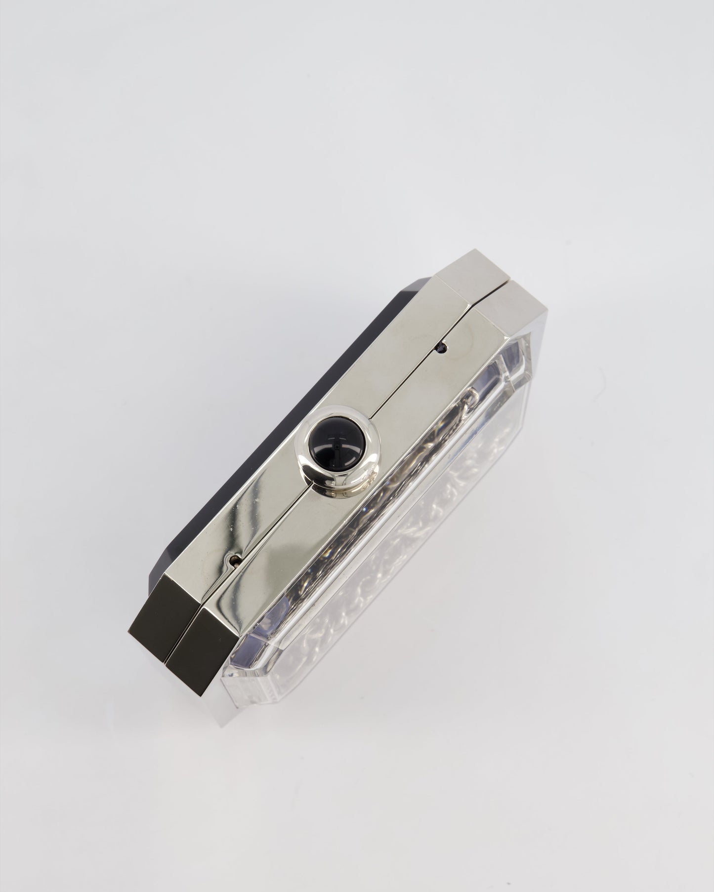 Chanel Silver, Black Minaudiere Plexiglass Clutch Bag