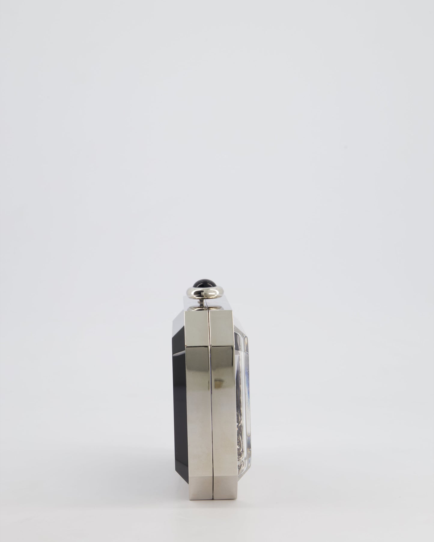 Chanel Silver, Black Minaudiere Plexiglass Clutch Bag