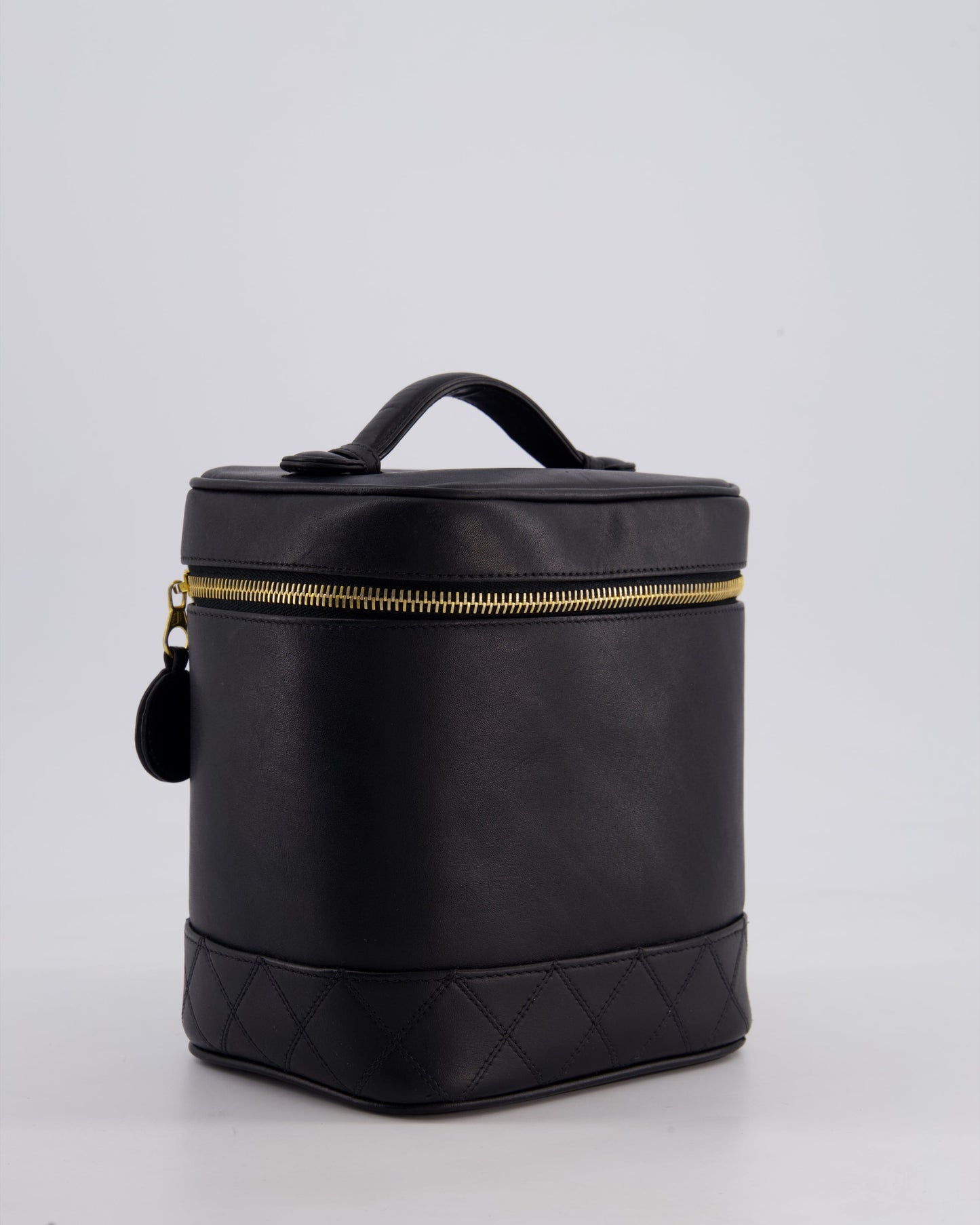 Chanel Black   Leather Vanity Case with 24K Gold Hardware