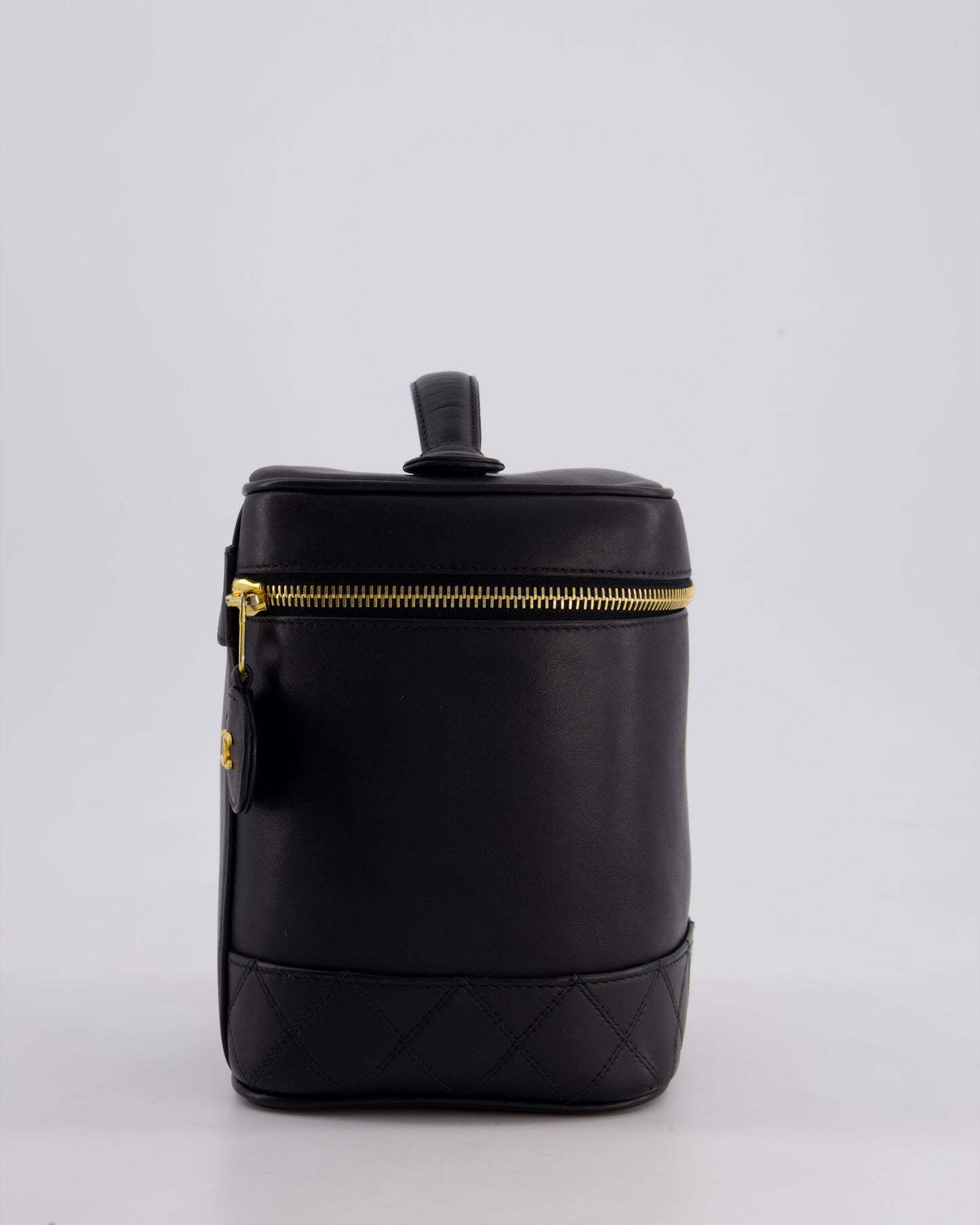 Chanel Black   Leather Vanity Case with 24K Gold Hardware
