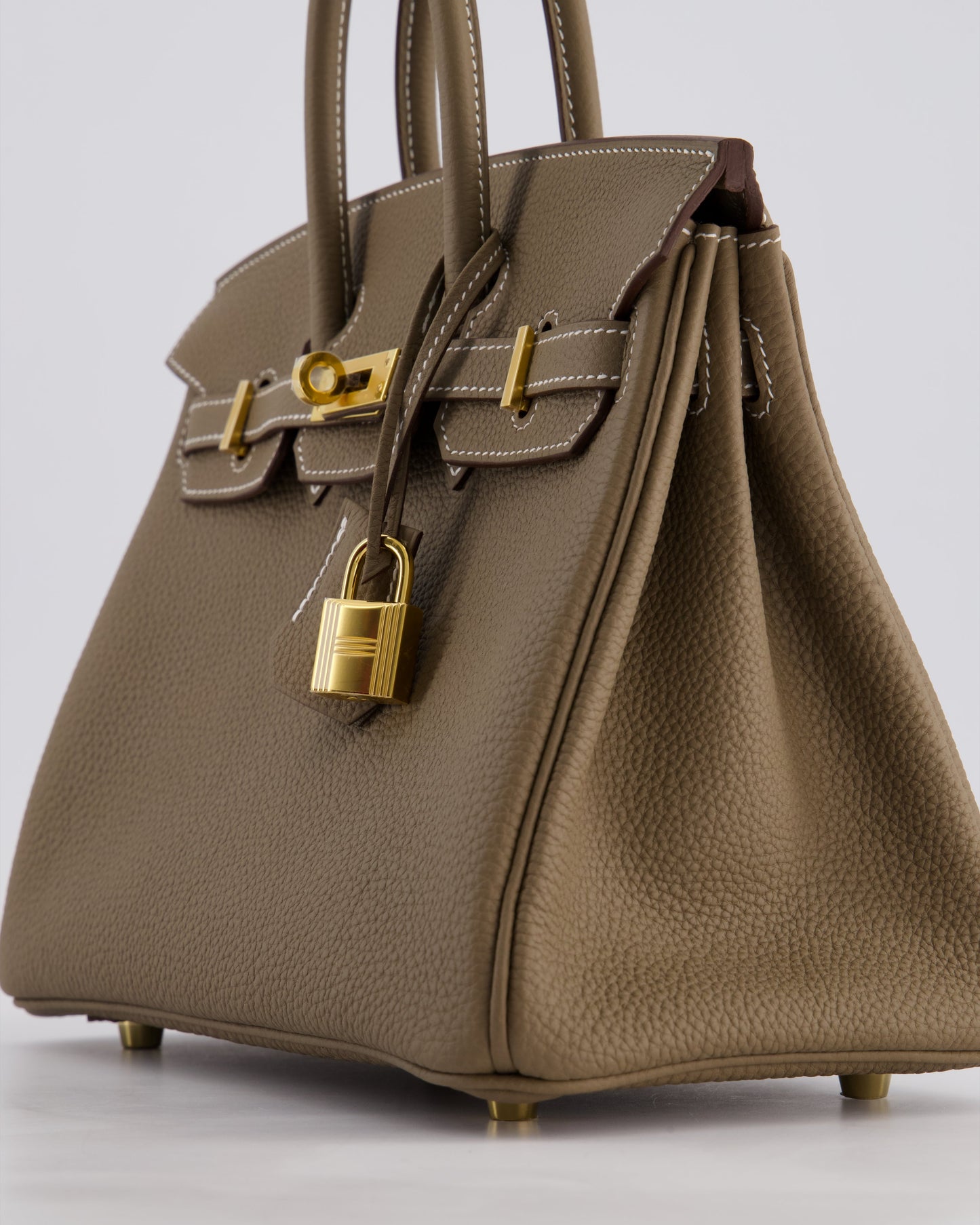 Hermès Birkin 25 Retourne Bag in Etoupe Togo Leather with Gold Hardware