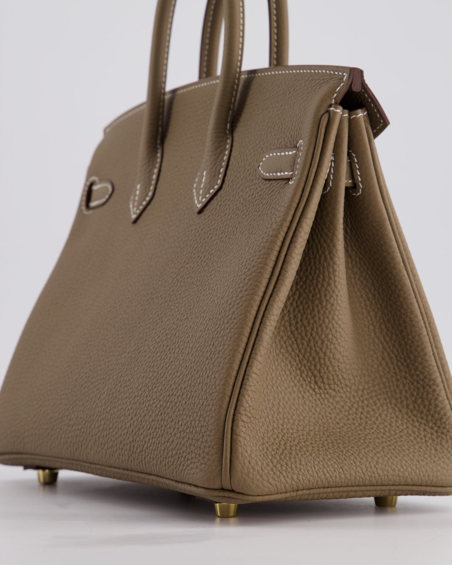 Hermès Birkin 25 Retourne Bag in Etoupe Togo Leather with Gold Hardware