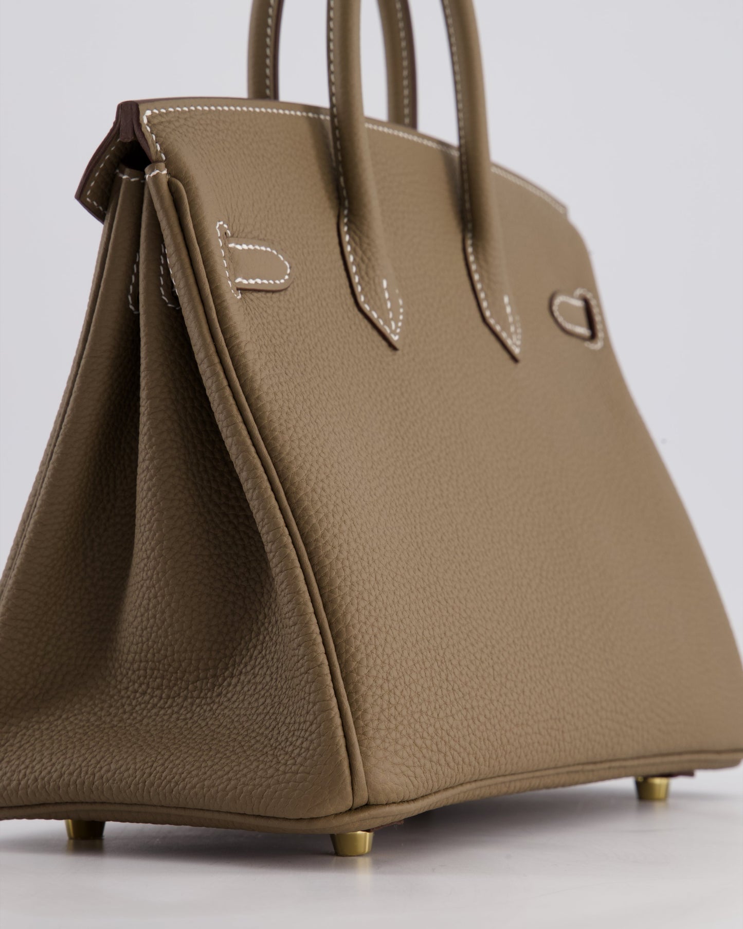 Hermès Birkin 25 Retourne Bag in Etoupe Togo Leather with Gold Hardware