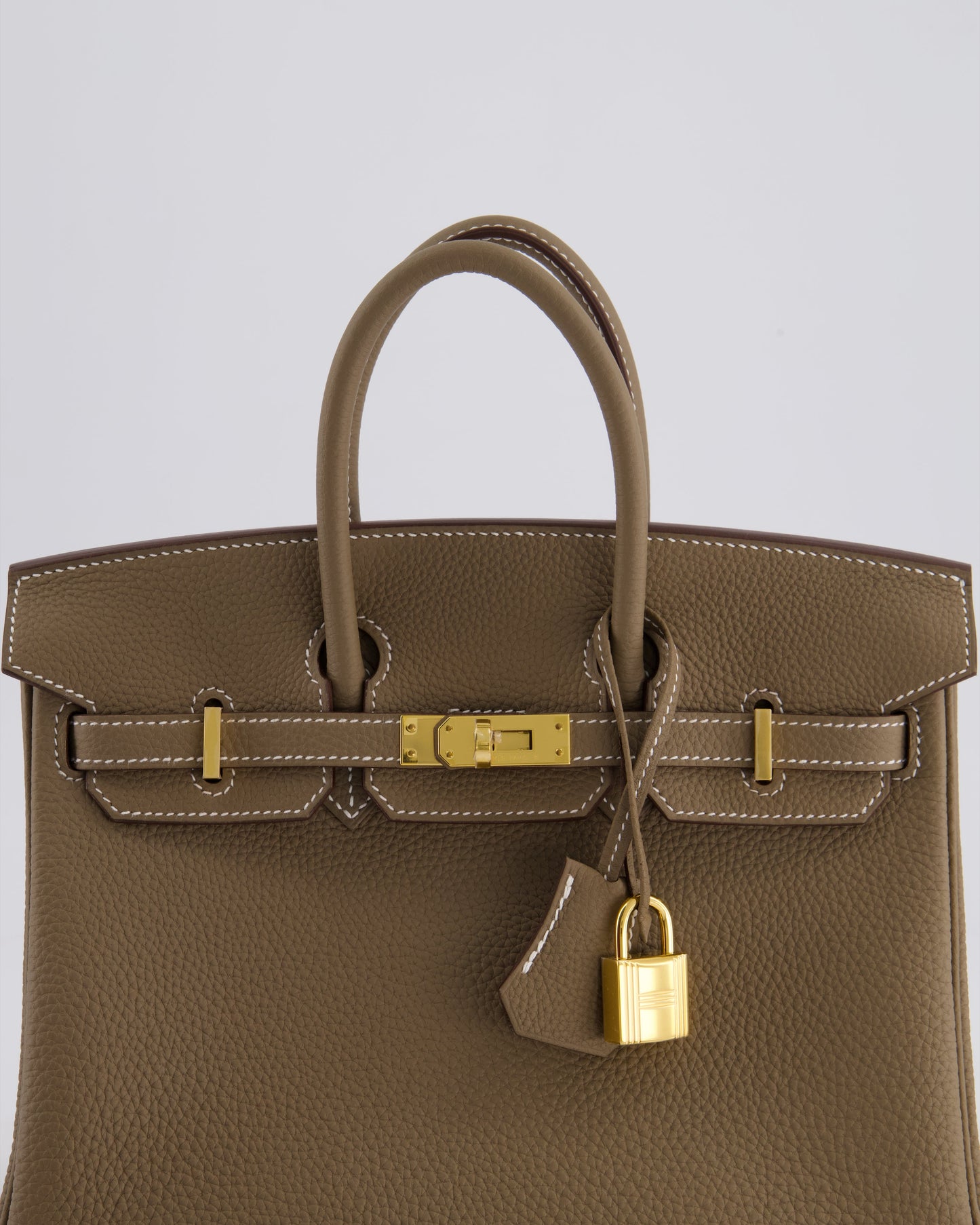 Hermès Birkin 25 Retourne Bag in Etoupe Togo Leather with Gold Hardware