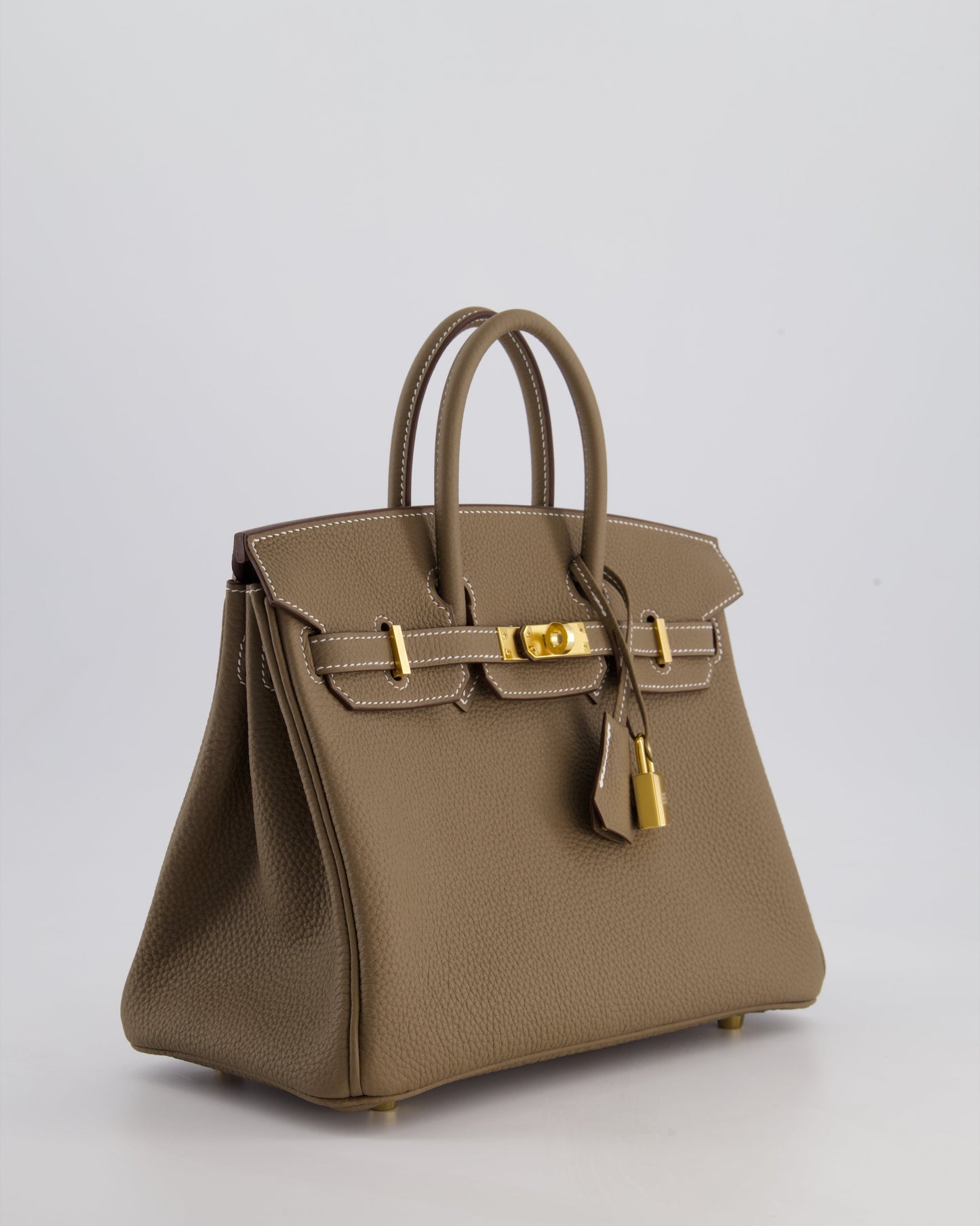 Hermès Birkin 25 Retourne Bag in Etoupe Togo Leather with Gold Hardware