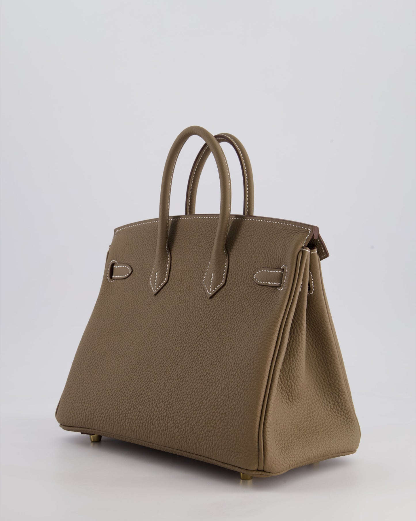 Hermès Birkin 25 Retourne Bag in Etoupe Togo Leather with Gold Hardware