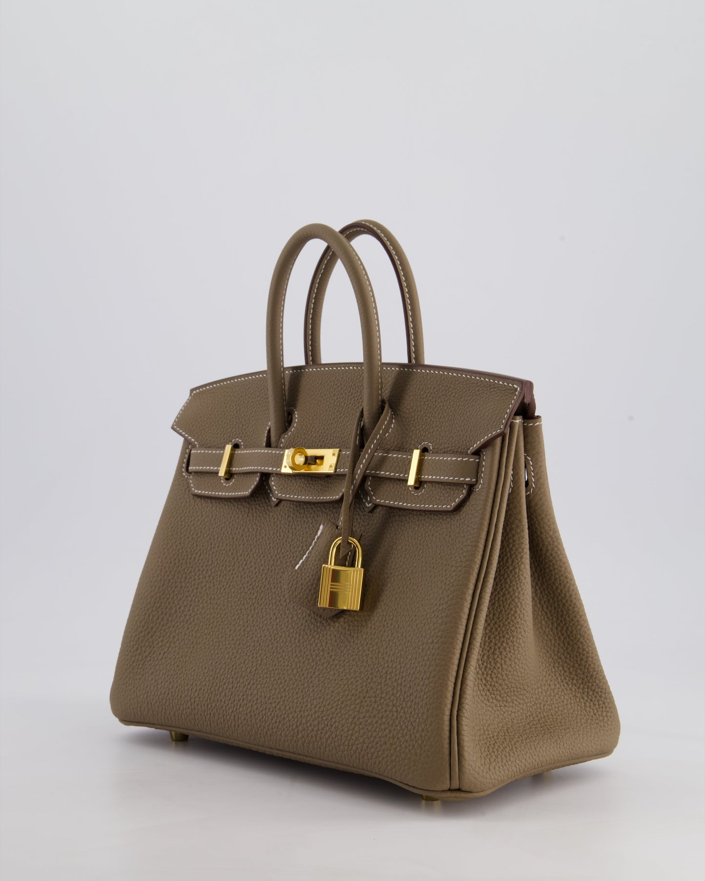 Hermès Birkin 25 Retourne Bag in Etoupe Togo Leather with Gold Hardware