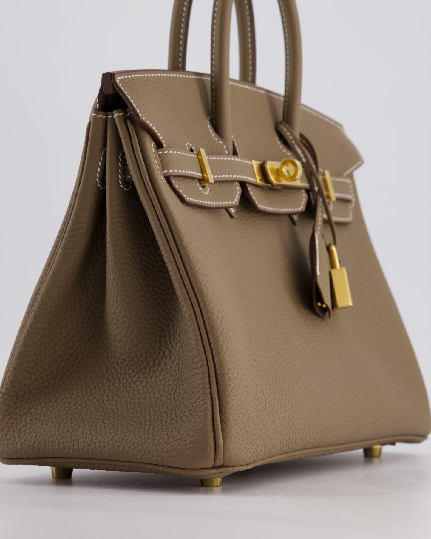 Hermès Birkin 25 Retourne Bag in Etoupe Togo Leather with Gold Hardware