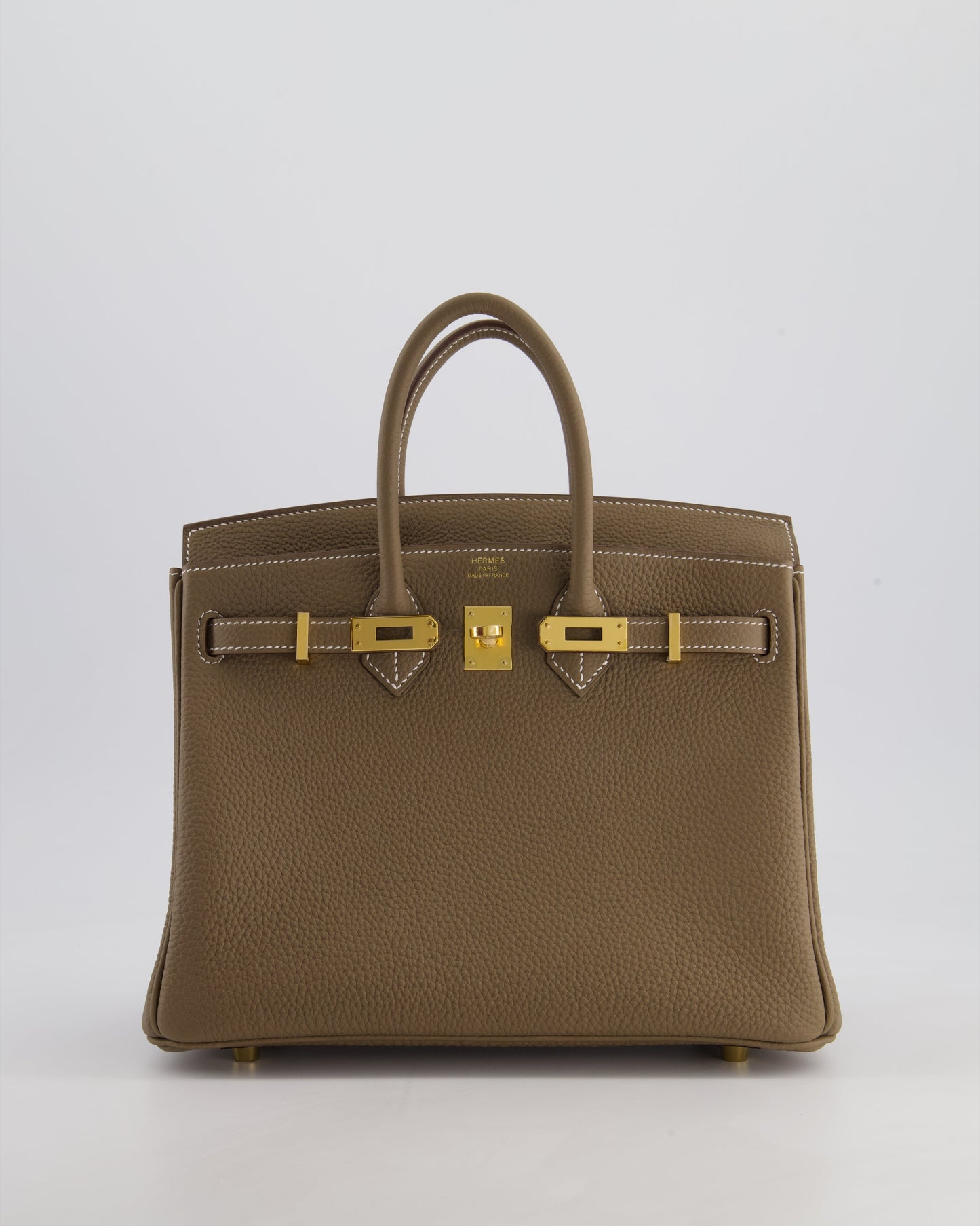 Hermès Birkin 25 Retourne Bag in Etoupe Togo Leather with Gold Hardware