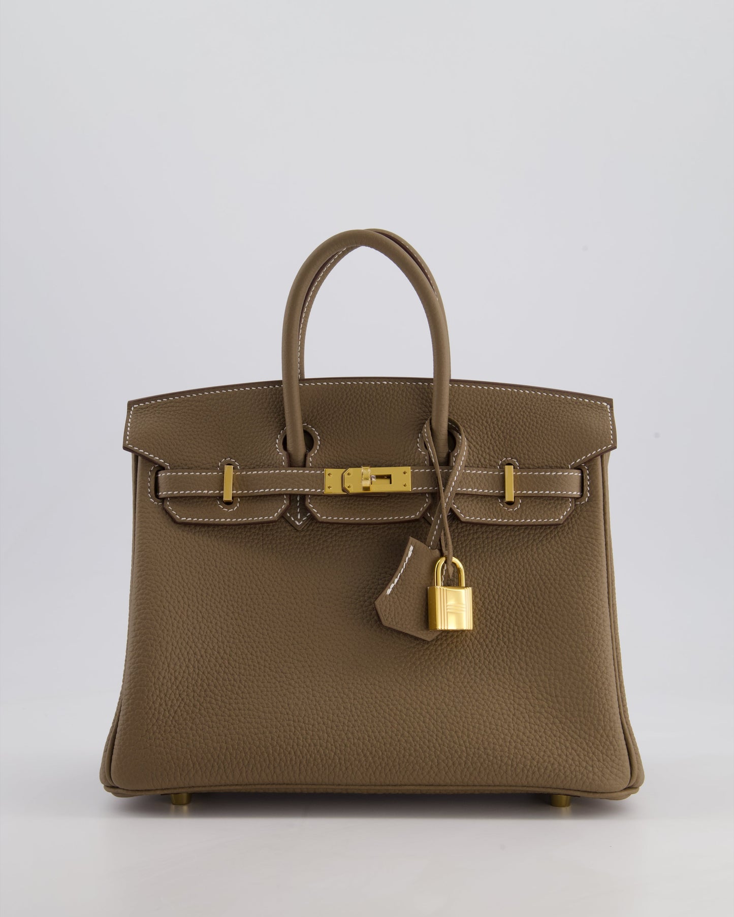 Hermès Birkin 25 Retourne Bag in Etoupe Togo Leather with Gold Hardware