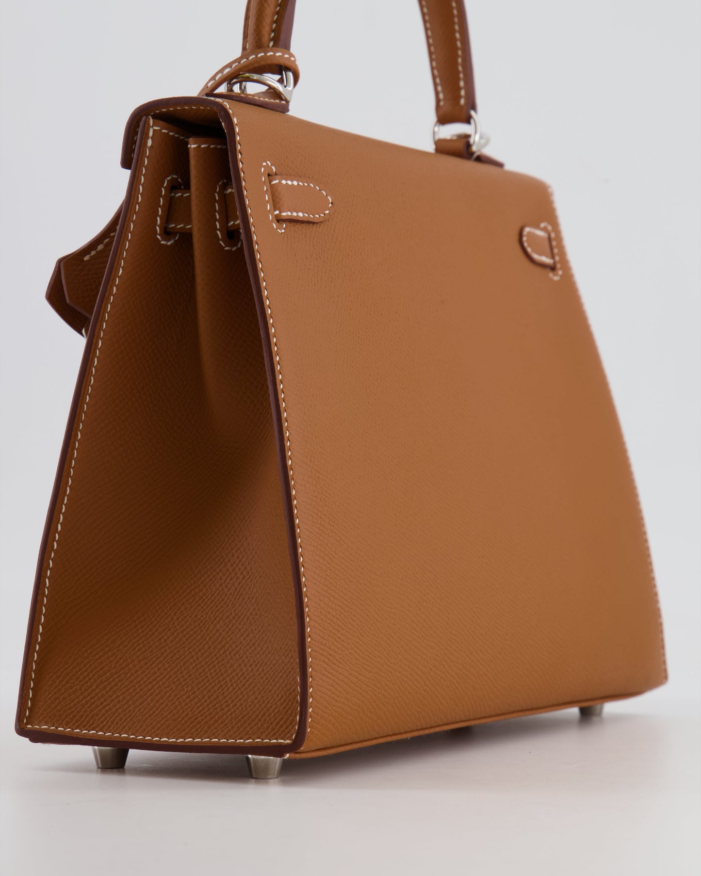 Hermès Kelly 25 Sellier Bag in Gold Epsom Leather with Palladium Hardware