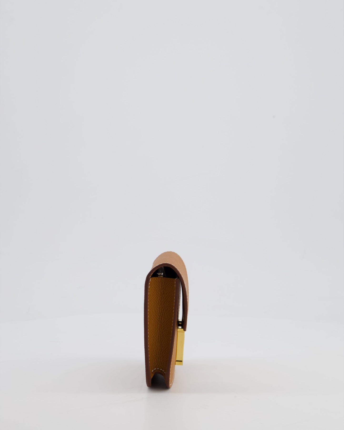 Hermès Constance Slim Belt Wallet Bag in Gold Epsom Leather with Pocket and Gold Hardware