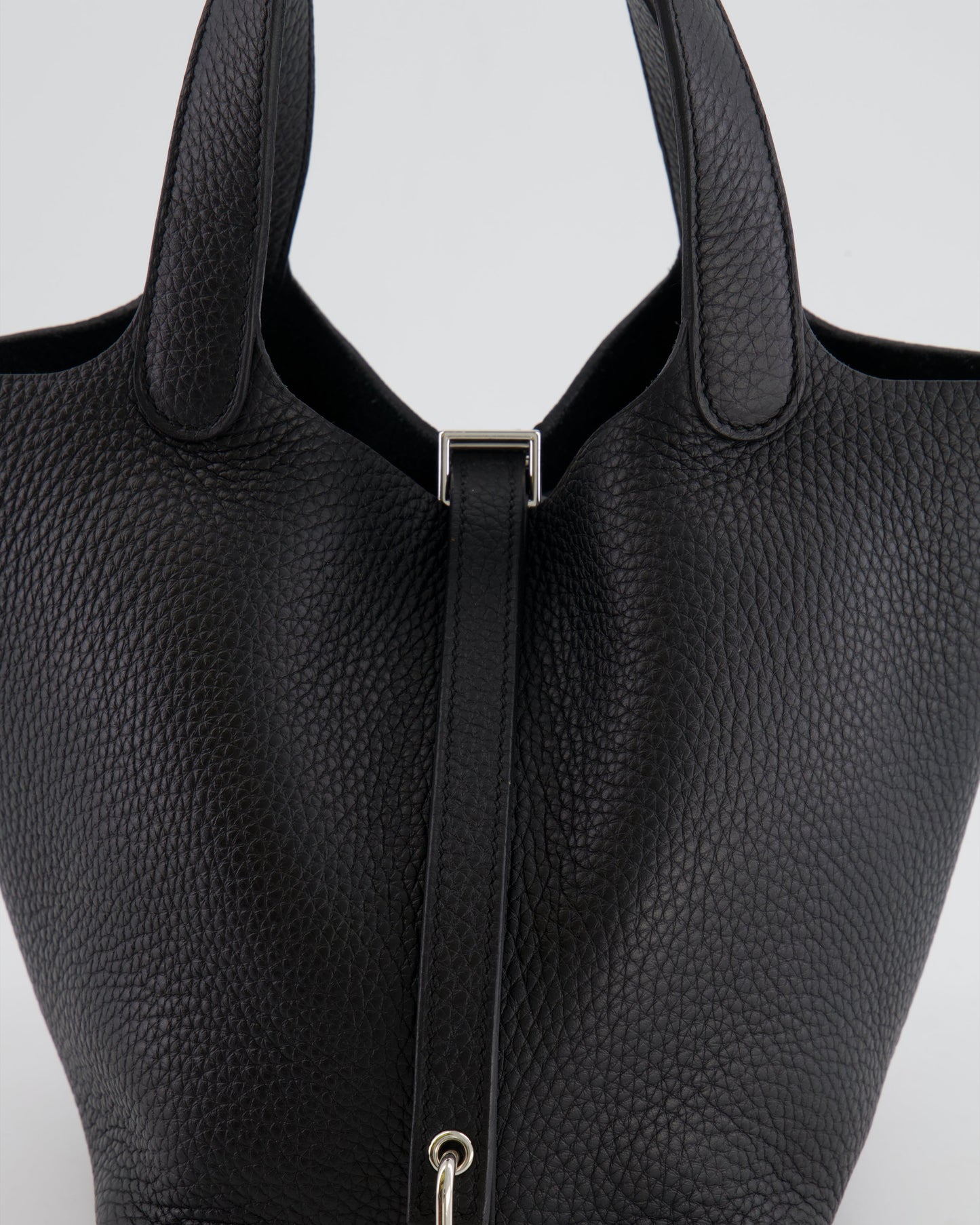 Hermès Picotin 18cm Lock Bag in Noir Clemence Leather with Palladium Hardware