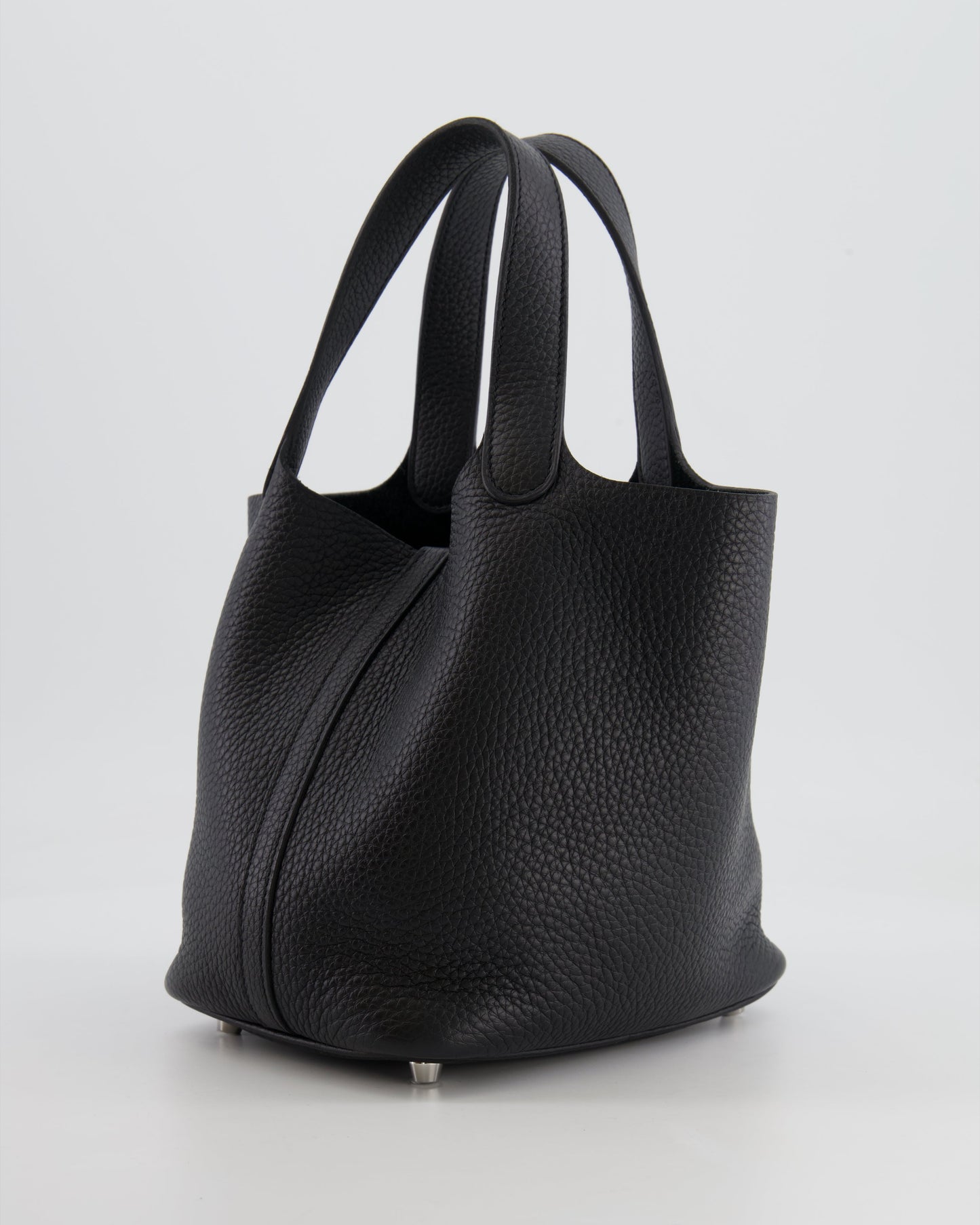 Hermès Picotin 18cm Lock Bag in Noir Clemence Leather with Palladium Hardware