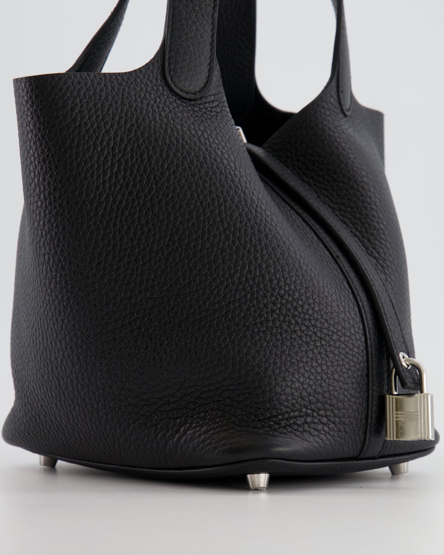 Hermès Picotin 18cm Lock Bag in Noir Clemence Leather with Palladium Hardware