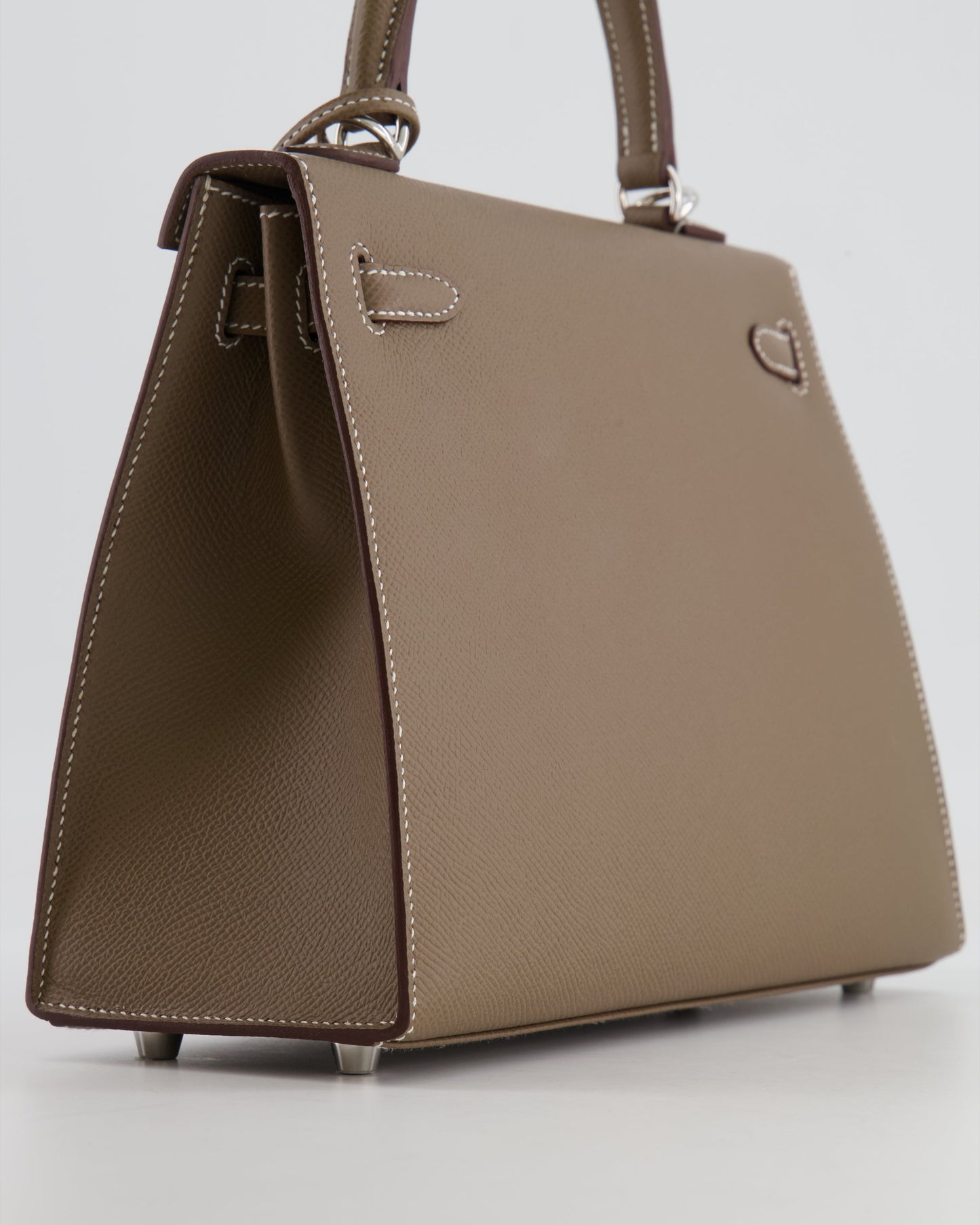 Hermès Kelly 25 Sellier Bag in Etoupe Epsom Leather with Palladium Hardware