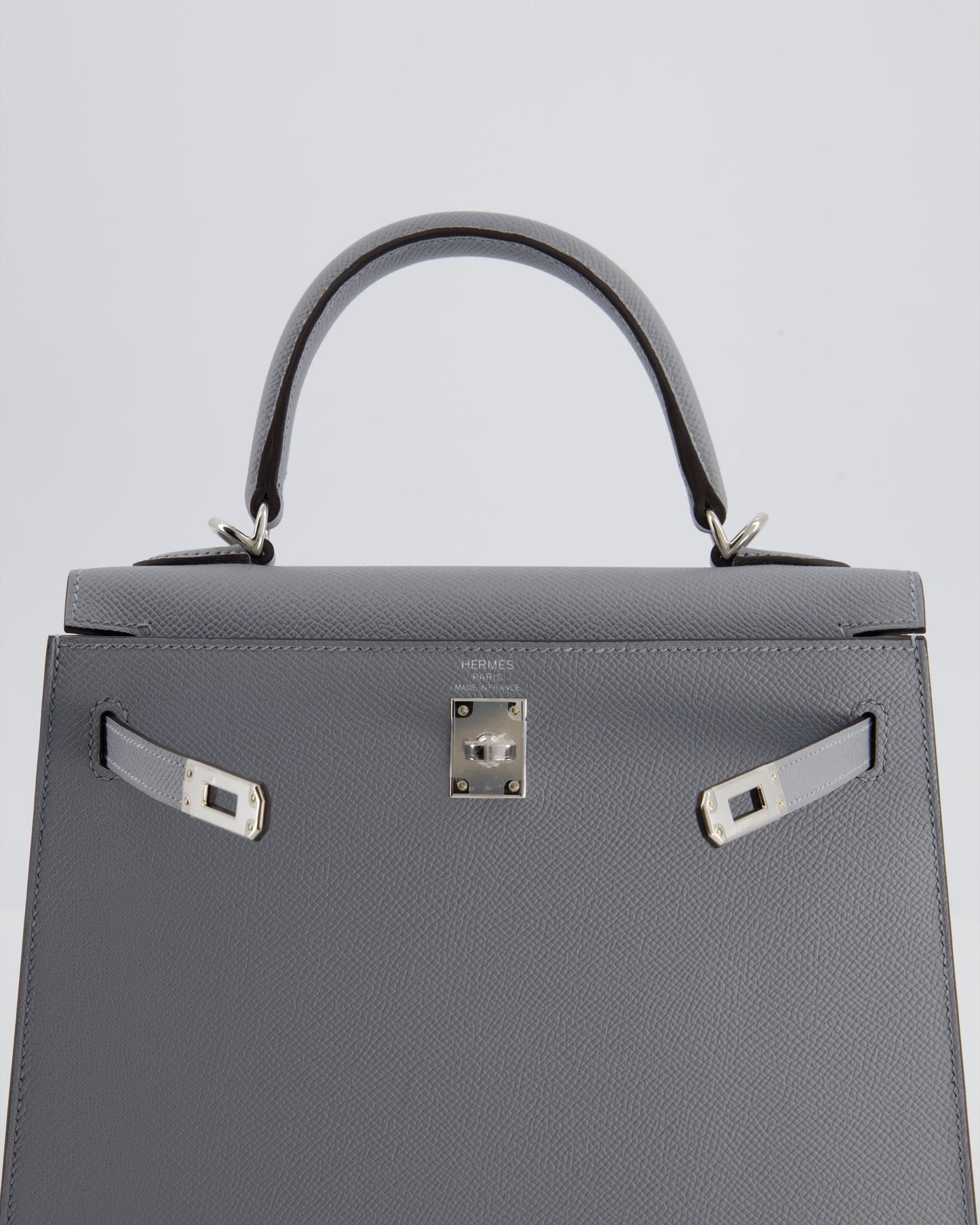 Hermès Kelly 25 Sellier Bag in Gris Pantin Epsom Leather with Palladium Hardware