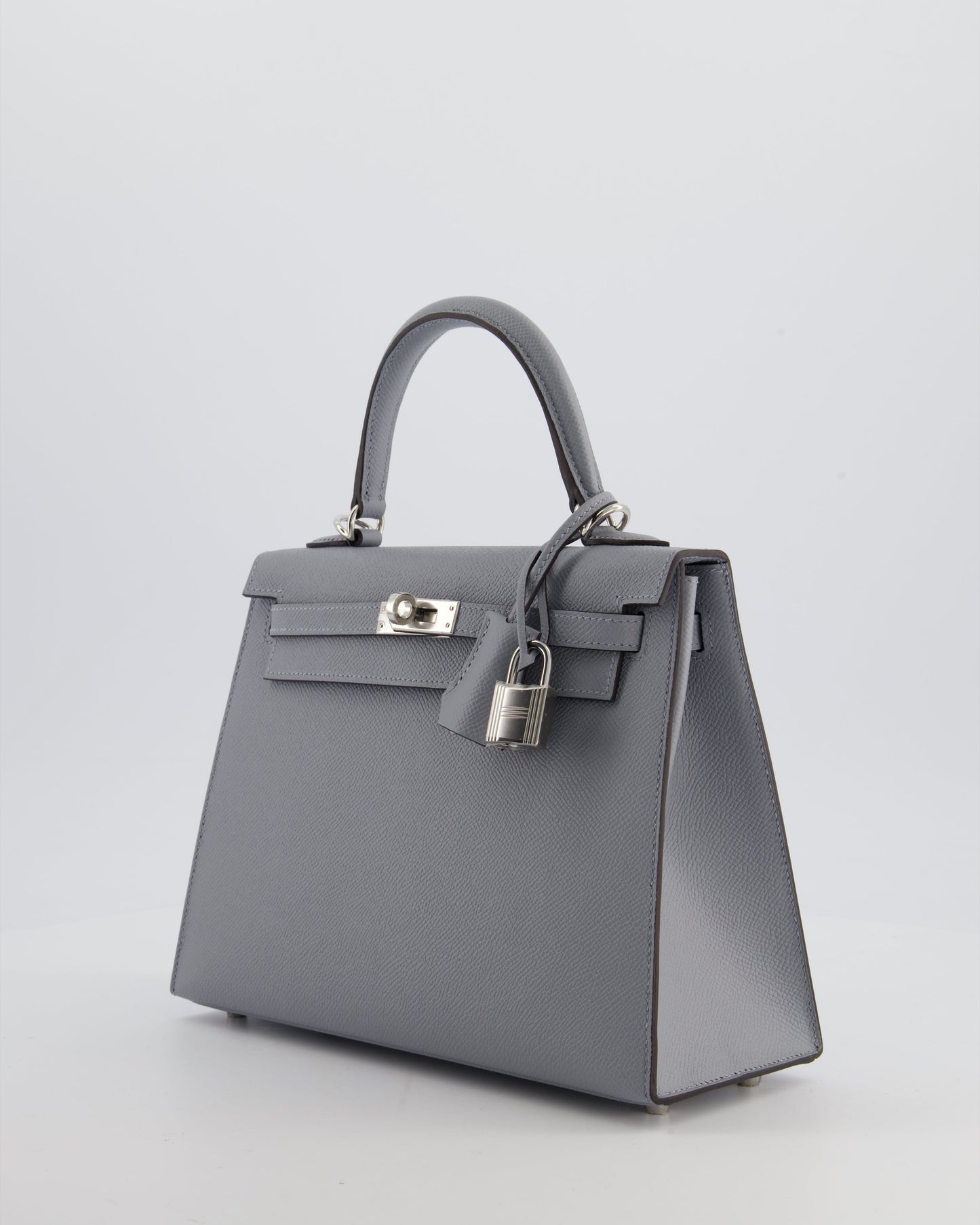Hermès Kelly 25 Sellier Bag in Gris Pantin Epsom Leather with Palladium Hardware