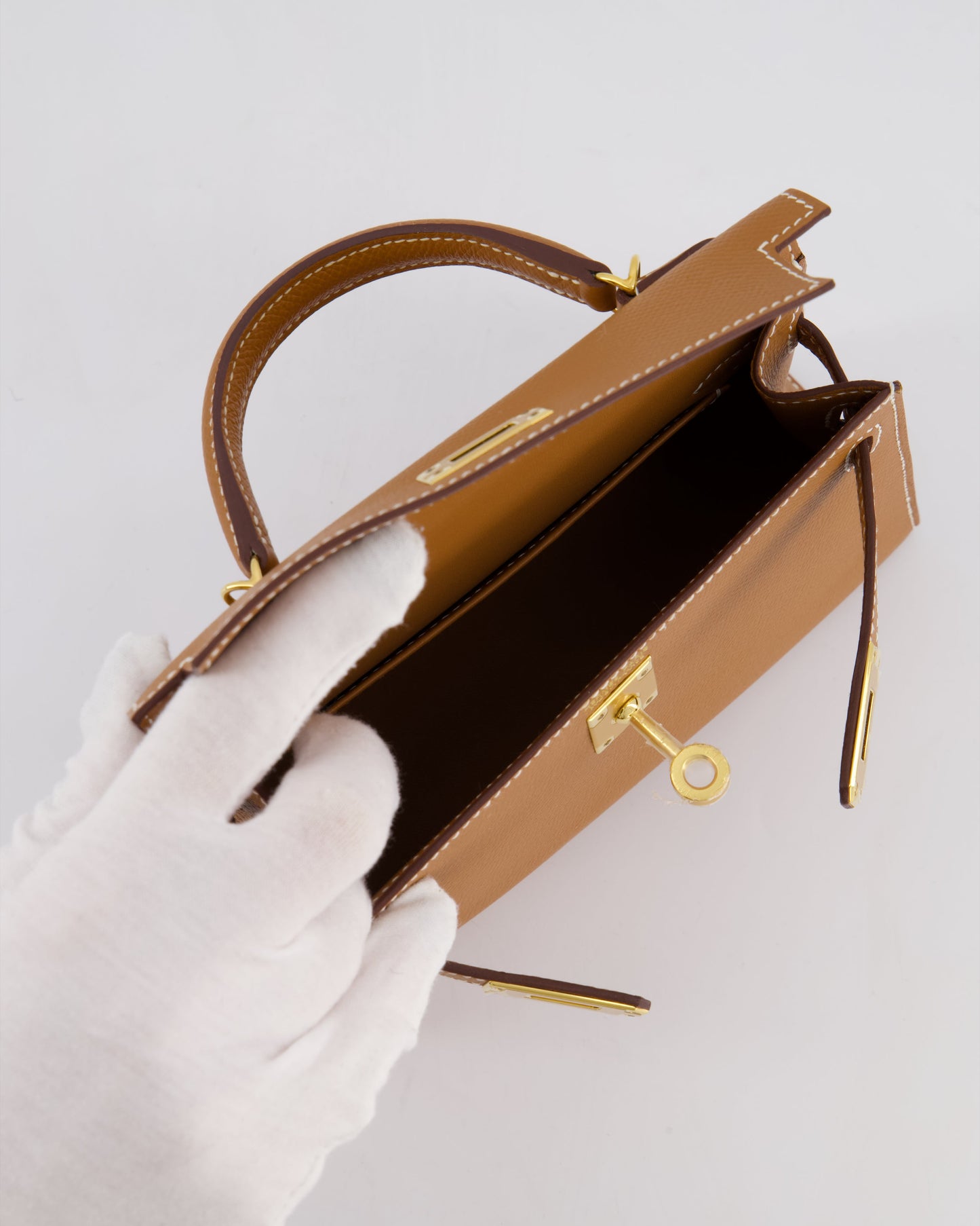 Hermès Mini Kelly II 20 Bag in Gold Epsom Leather with Gold Hardware