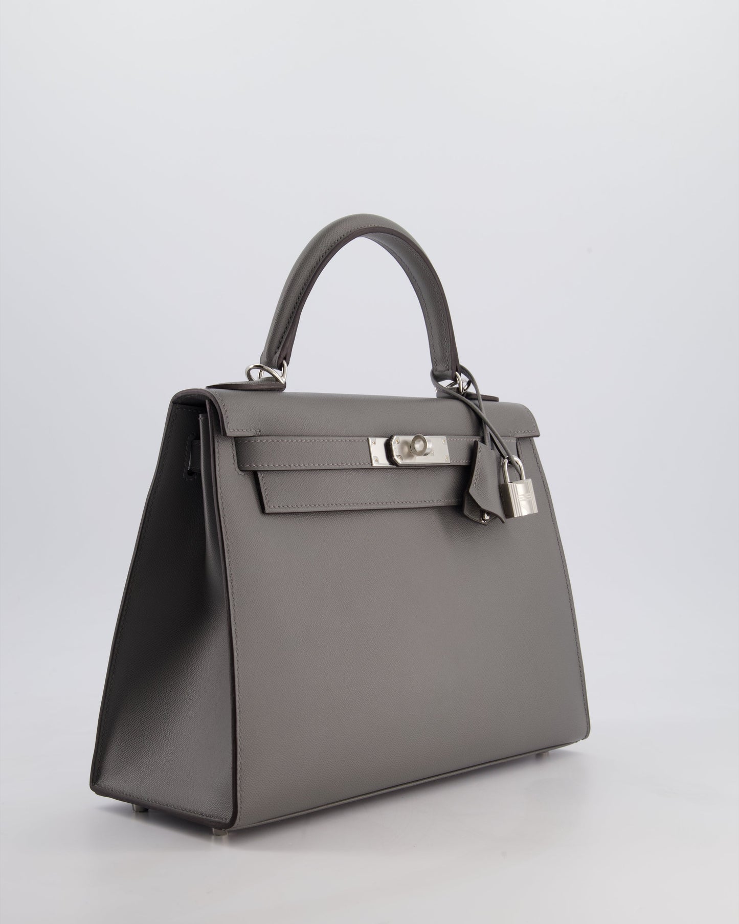 *RARE* Hermès Kelly 28 Sellier Bag in Gris Meyer Madame Leather with Palladium Hardware