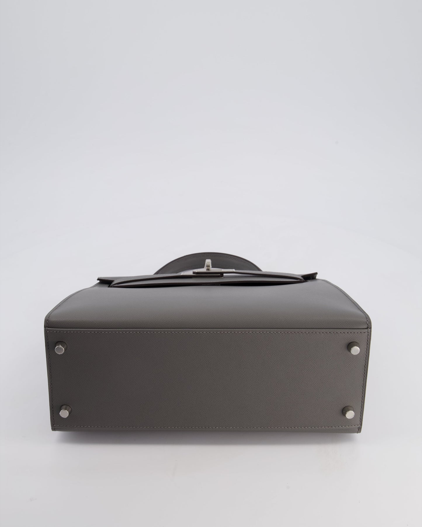 *RARE* Hermès Kelly 28 Sellier Bag in Gris Meyer Madame Leather with Palladium Hardware