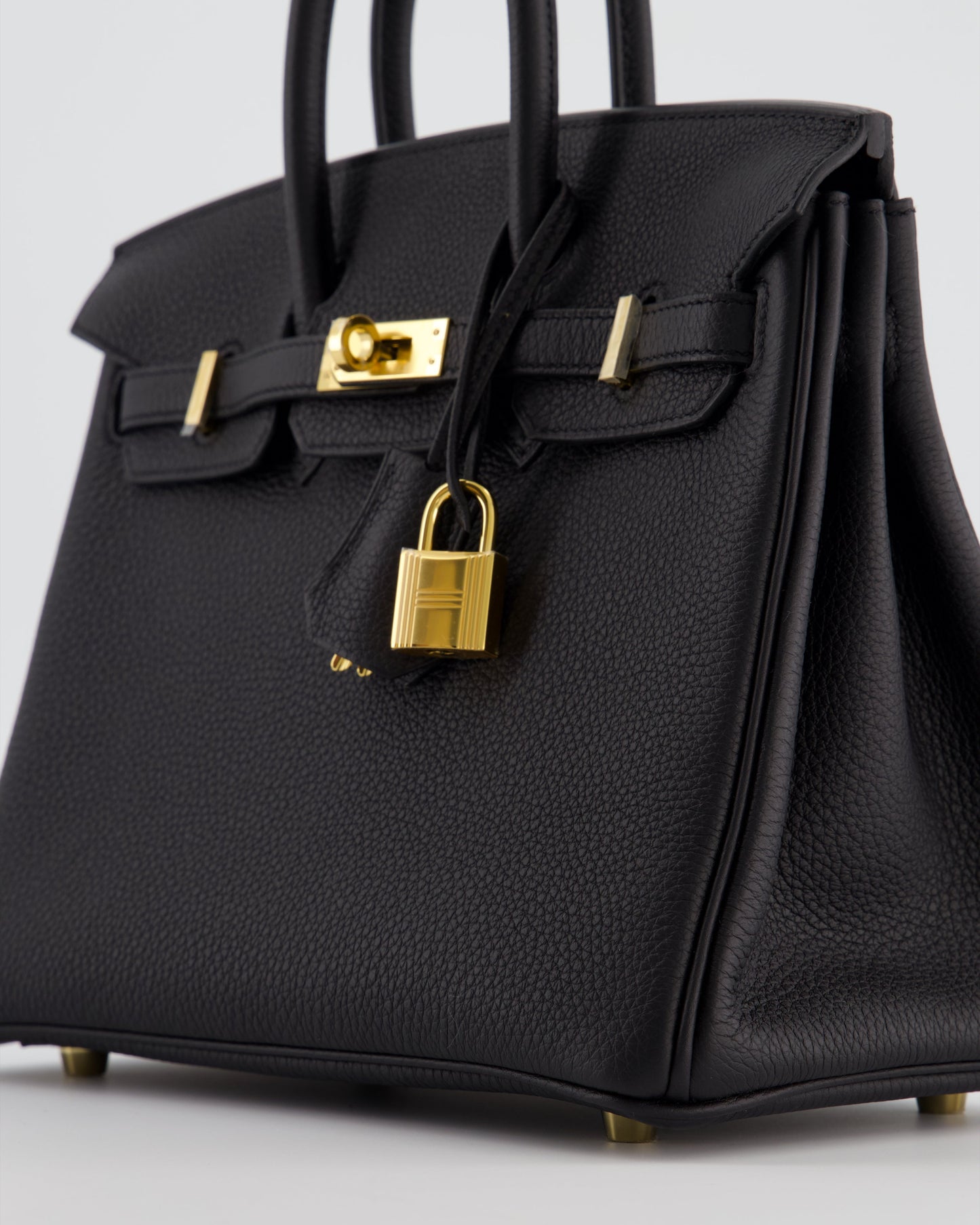 *RARE* Hermès Birkin 25 Retourne Bag in Noir Togo Leather with Gold Hardware