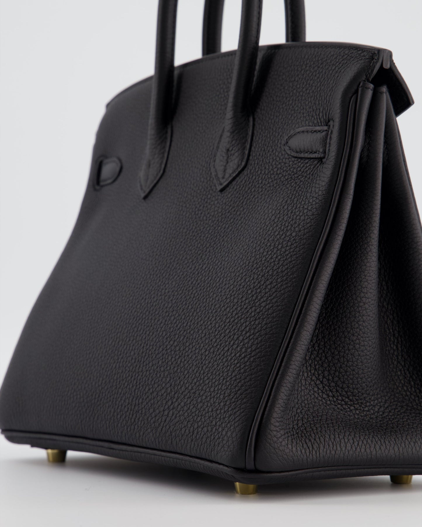 *RARE* Hermès Birkin 25 Retourne Bag in Noir Togo Leather with Gold Hardware