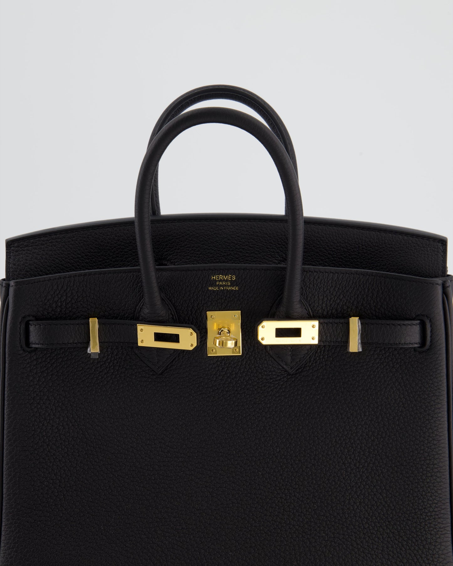 *RARE* Hermès Birkin 25 Retourne Bag in Noir Togo Leather with Gold Hardware