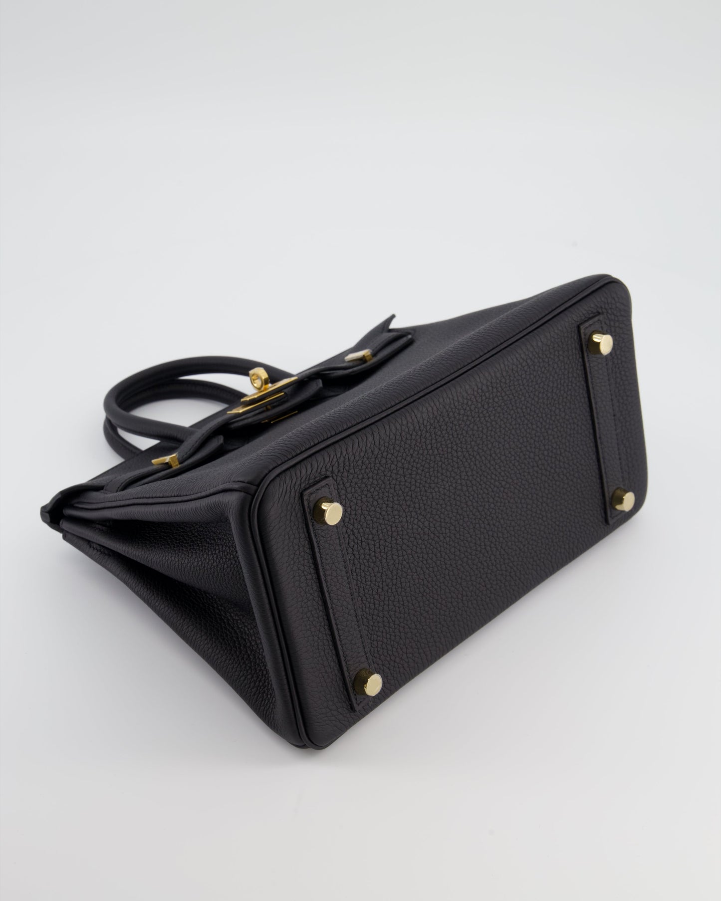 *RARE* Hermès Birkin 25 Retourne Bag in Noir Togo Leather with Gold Hardware