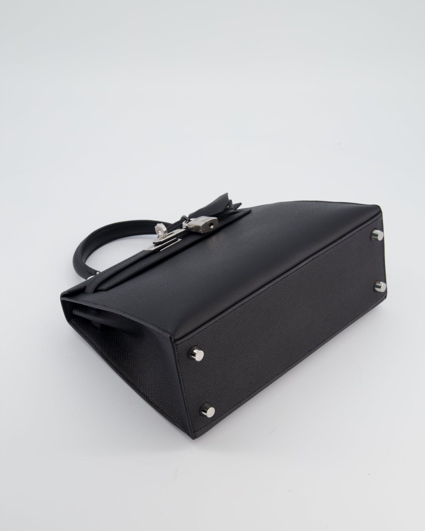 *RARE* Hermès Kelly 25 Sellier Bag in Noir Epsom Leather with Palladium Hardware