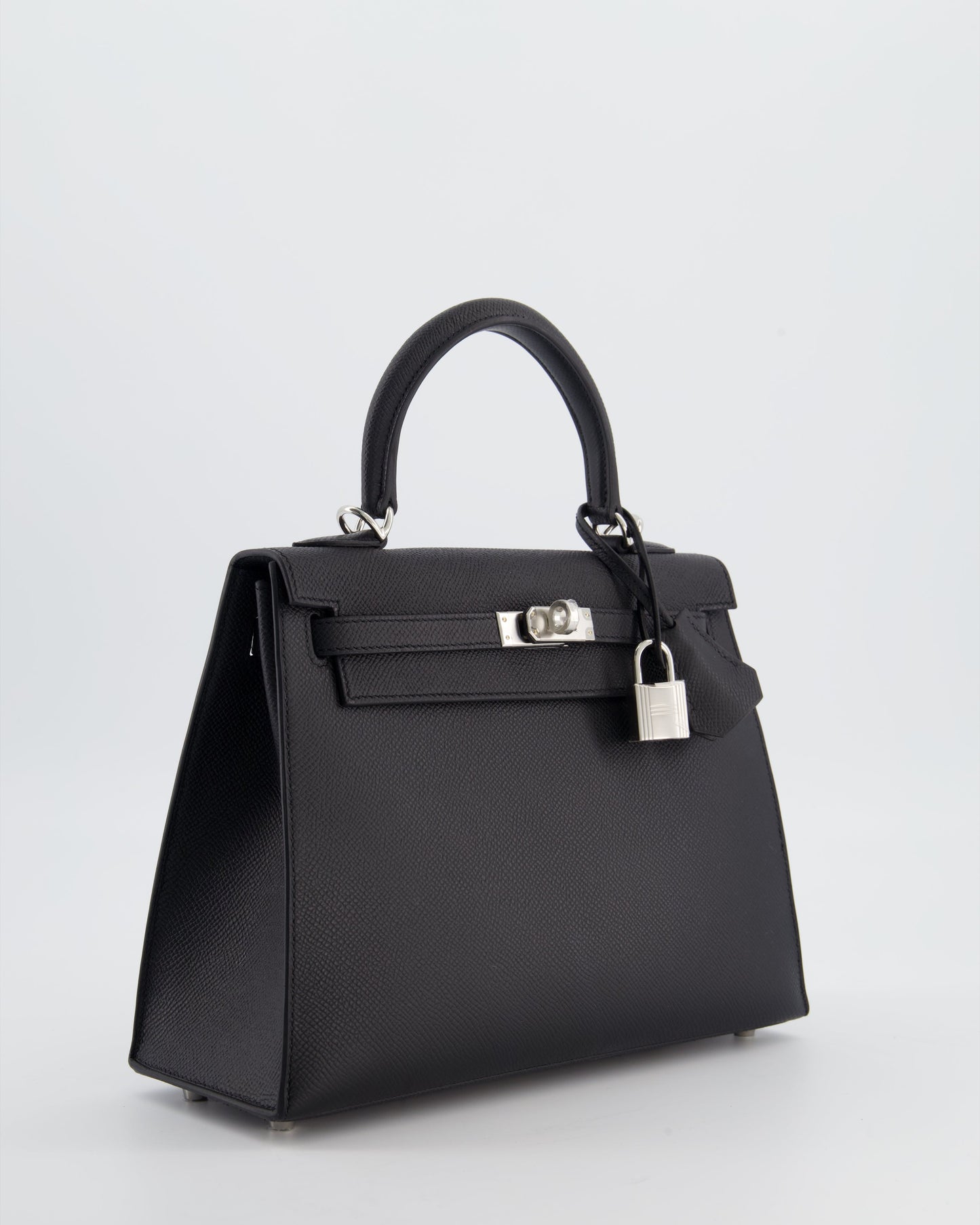 *RARE* Hermès Kelly 25 Sellier Bag in Noir Epsom Leather with Palladium Hardware