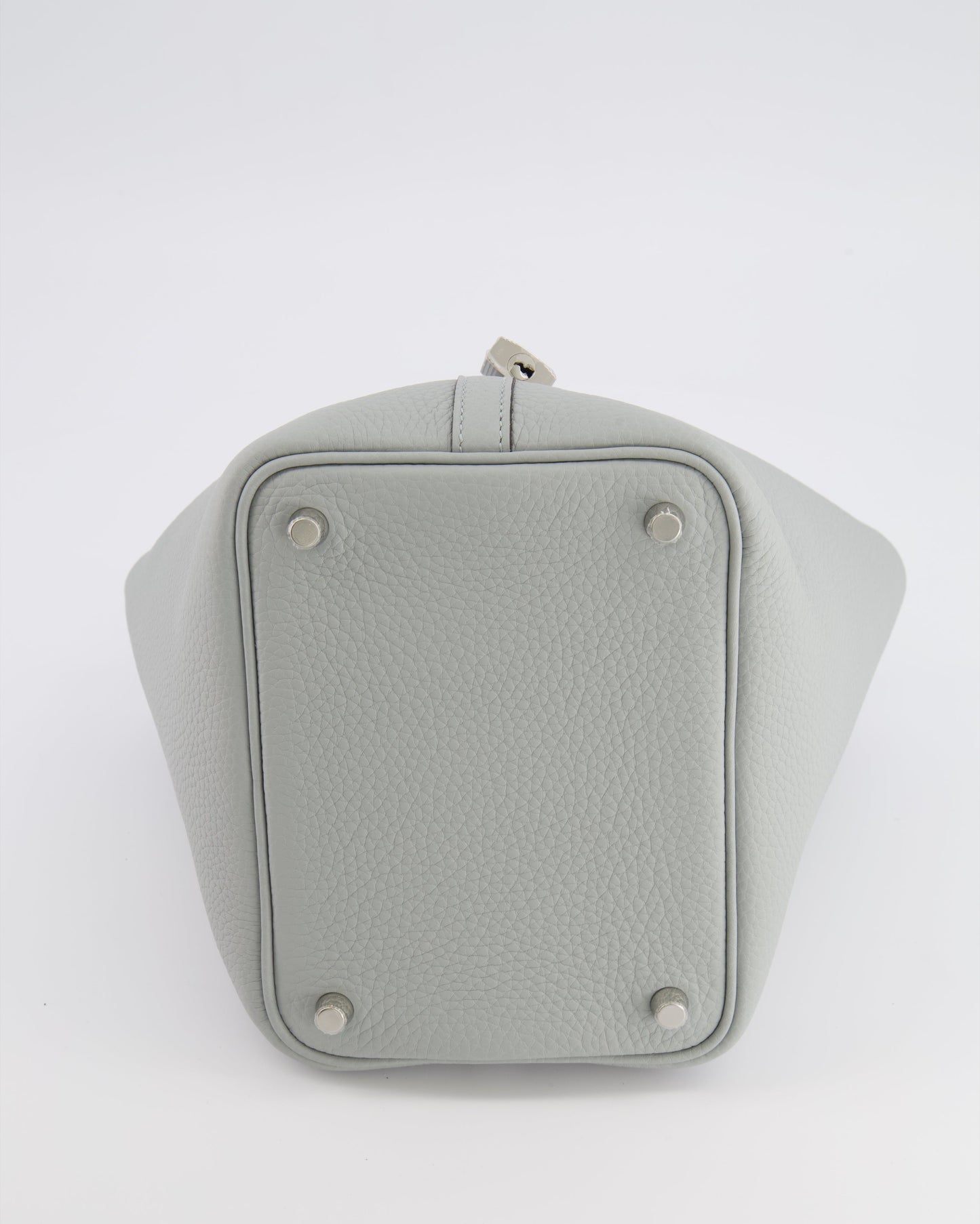 *HOT* Hermès Picotin Lock Bag 18cm in Bleu Glacier Clemence Leather with Palladium Hardware