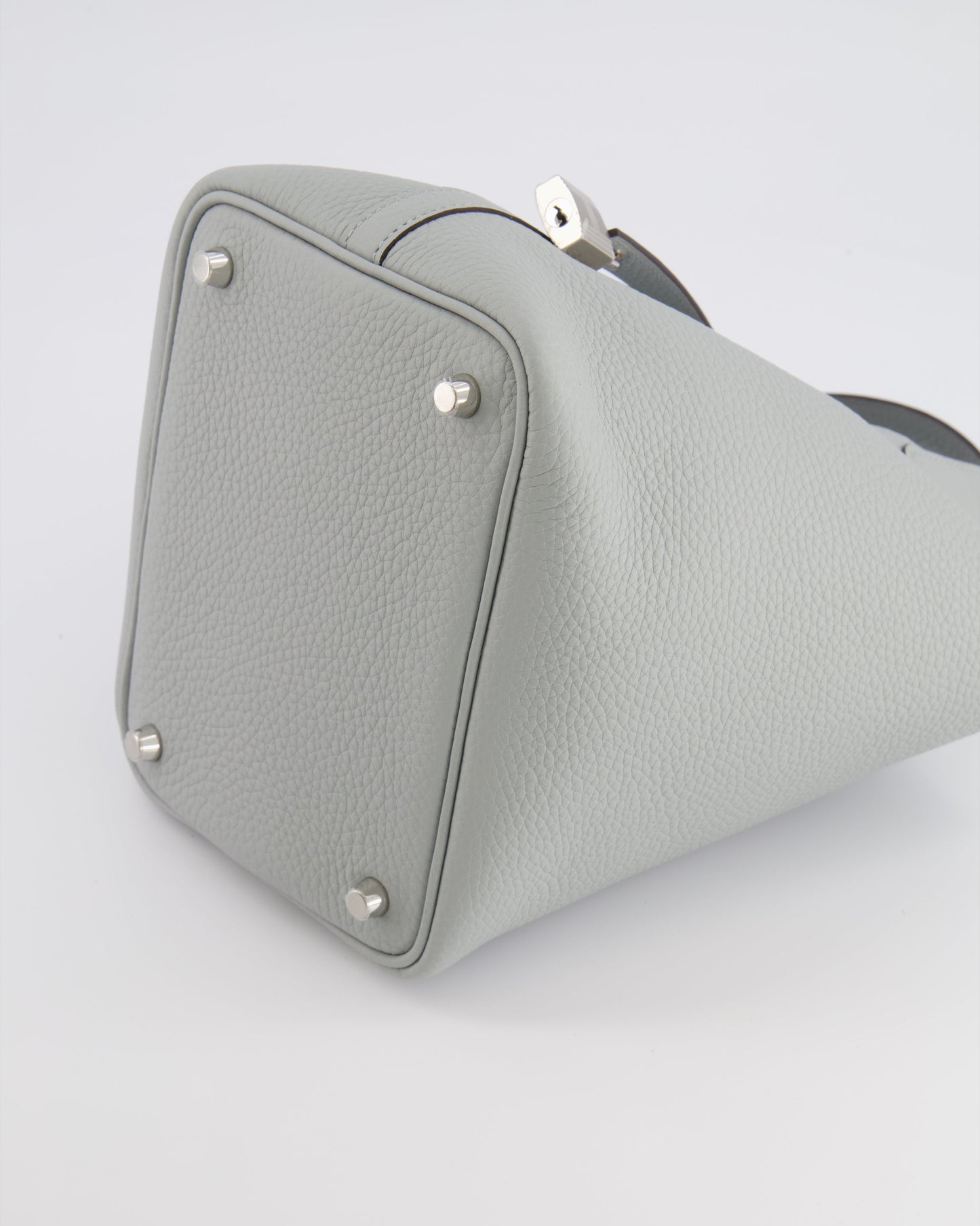 *HOT* Hermès Picotin Lock Bag 18cm in Bleu Glacier Clemence Leather with Palladium Hardware