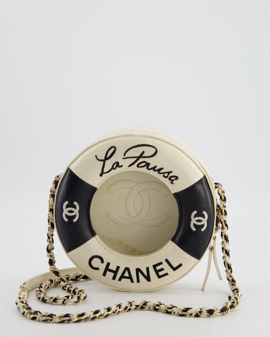 *RARE & FIRE PRICE* Chanel La Pa Coco Lifesaver Bag in Black and White with Champagne Gold Hardware