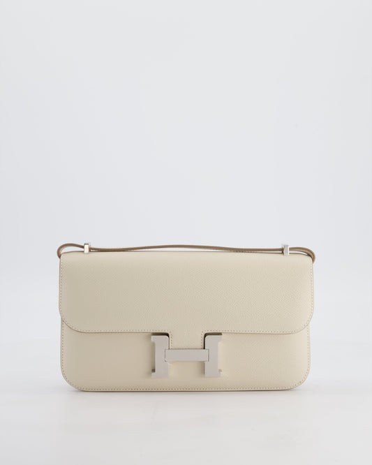 *NEW RELEASE* Hermès Constance 1-Elan Miroir Bag in Craie Epsom Leather with Palladium Hardware