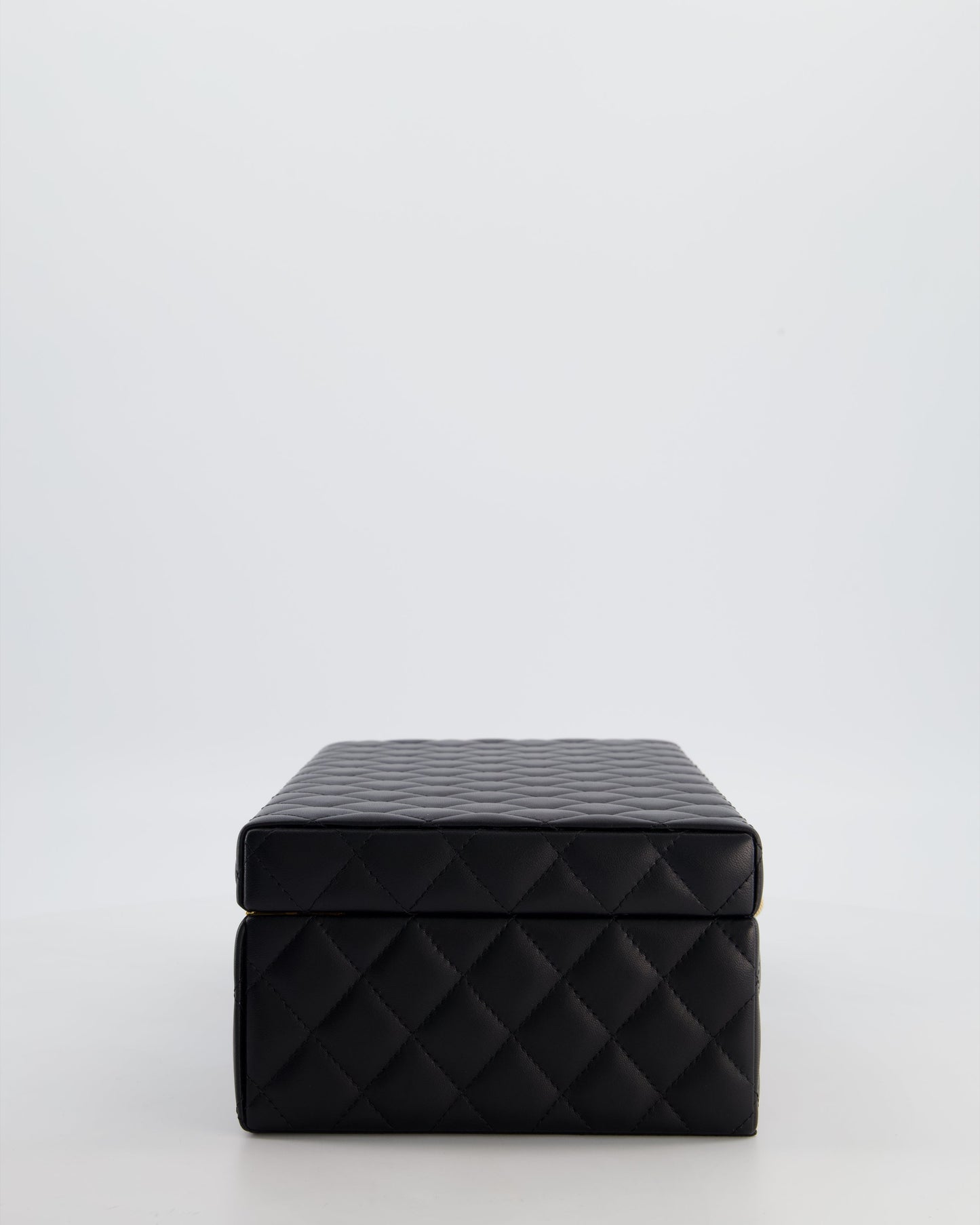 Chanel Black Quilted Jewellery Box in Lambskin Leather with Gold Hardware