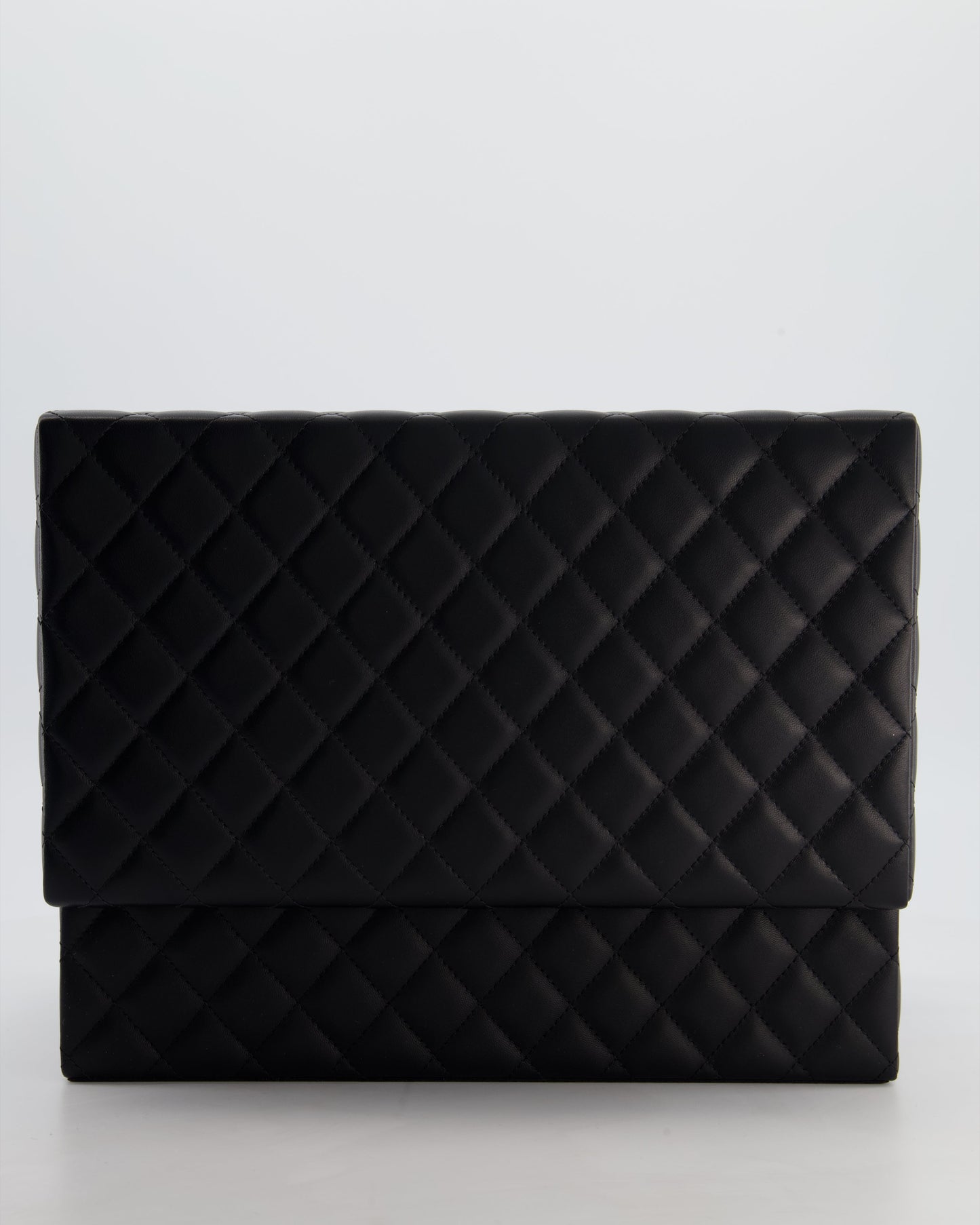 Chanel Black Quilted Jewellery Box in Lambskin Leather with Gold Hardware