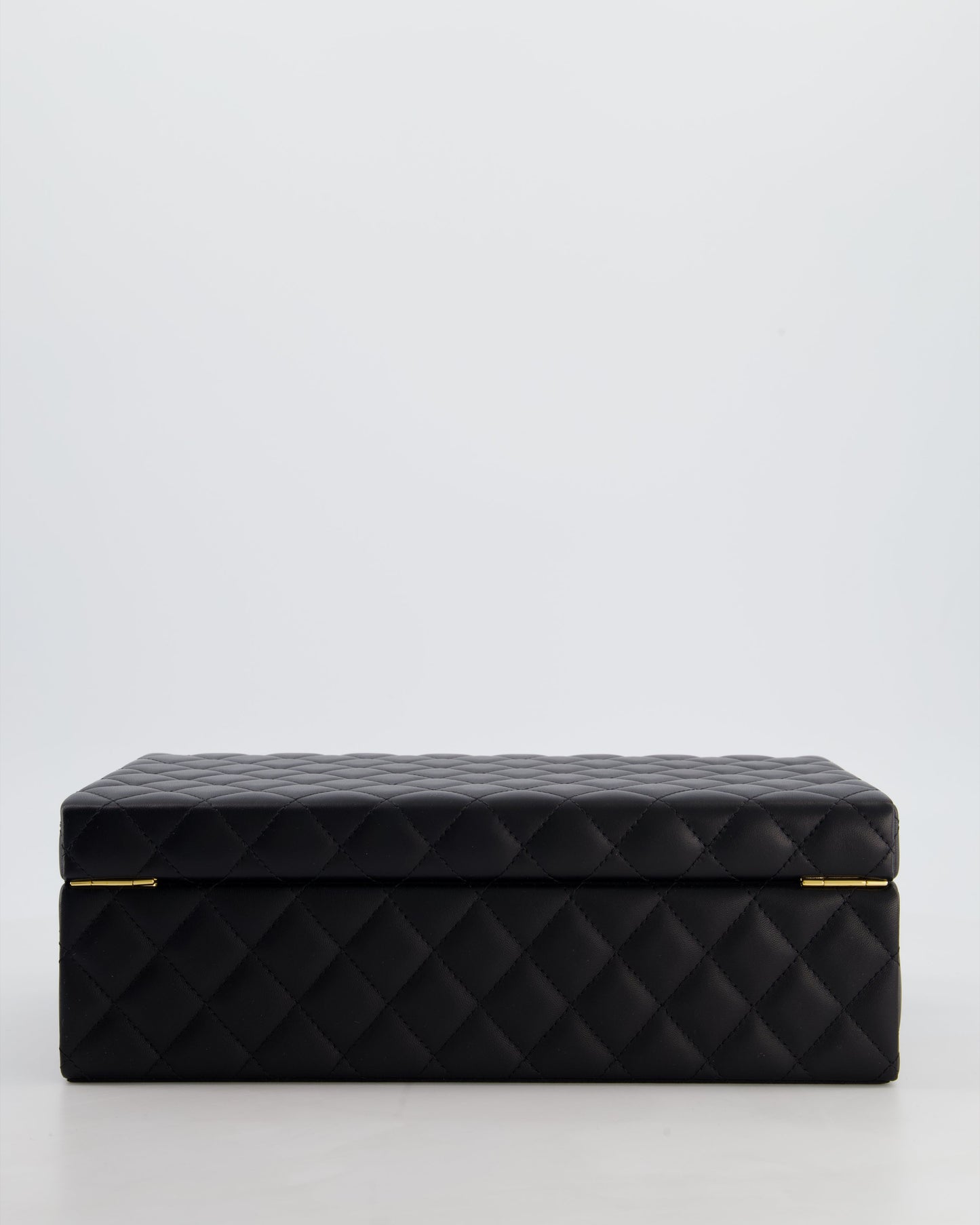 Chanel Black Quilted Jewellery Box in Lambskin Leather with Gold Hardware