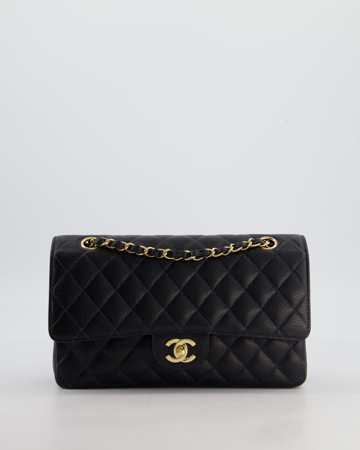 Chanel Medium Black Classic Double Flap Bag in Caviar Leather with Gold Hardware