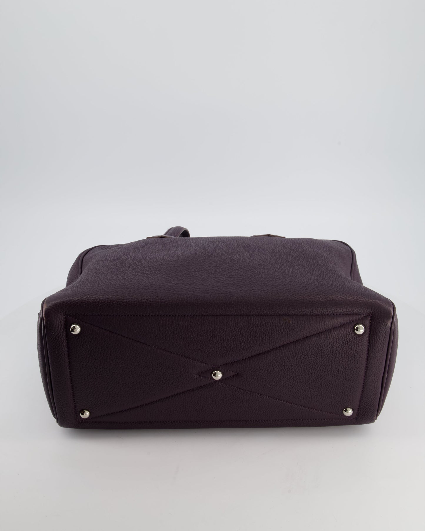 Hermès Victoria II 35cm Bag in Raisin Clemence Leather with Palladium Hardware