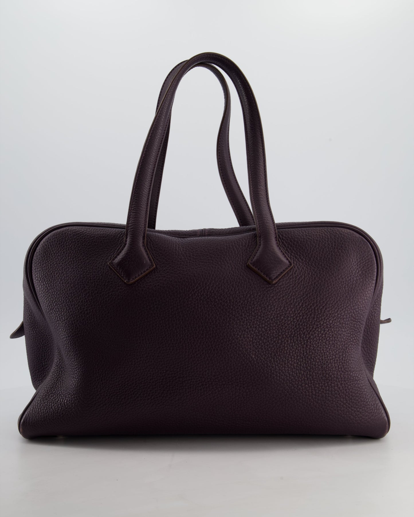 Hermès Victoria II 35cm Bag in Raisin Clemence Leather with Palladium Hardware