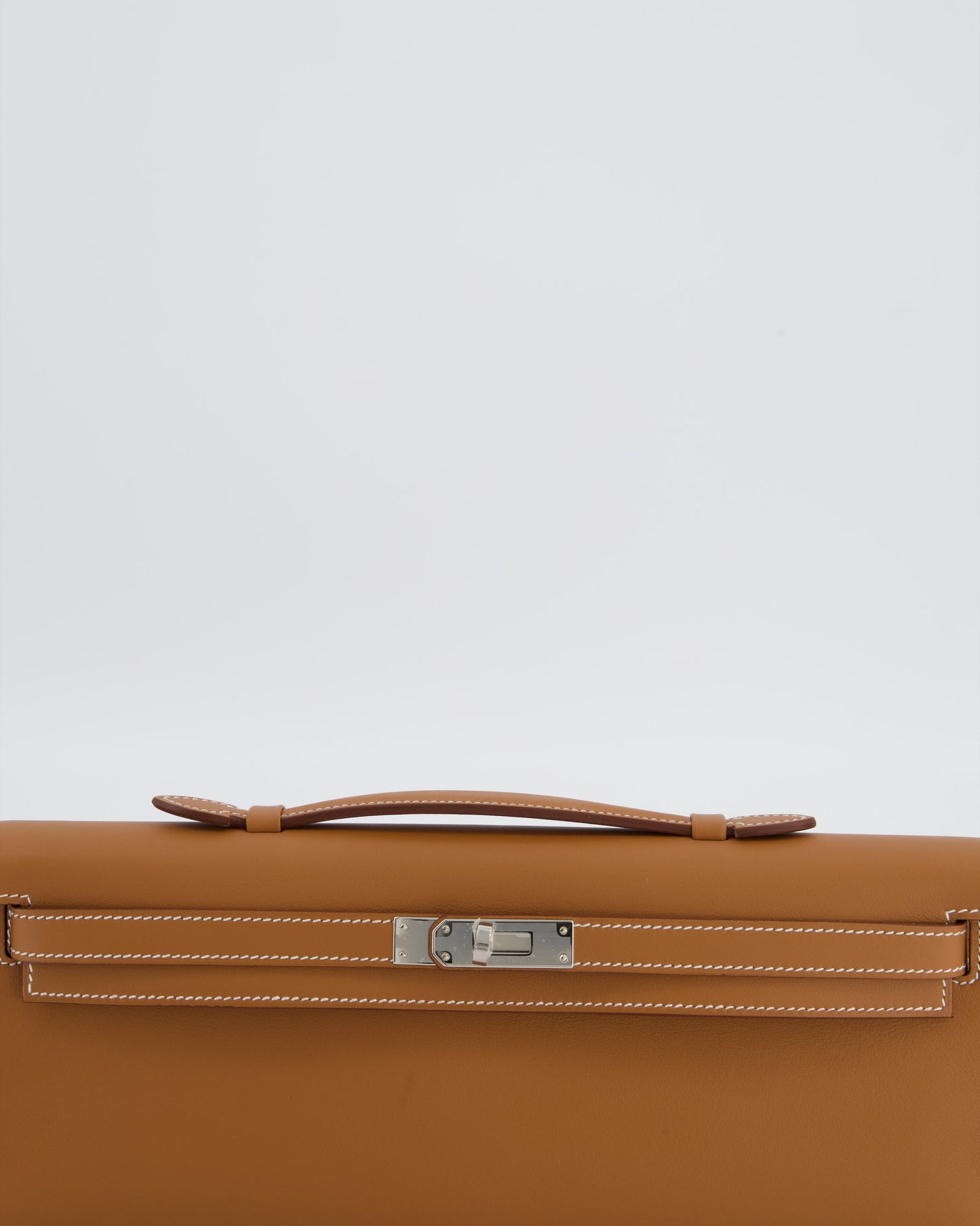*HOT & RARE* Hermès Kelly Cut Bag in Gold Swift Leather with Palladium Hardware
