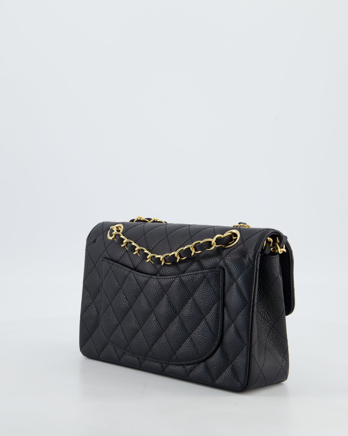 Chanel Black Small Classic Double Flap Bag in Caviar Leather with Gold Hardware