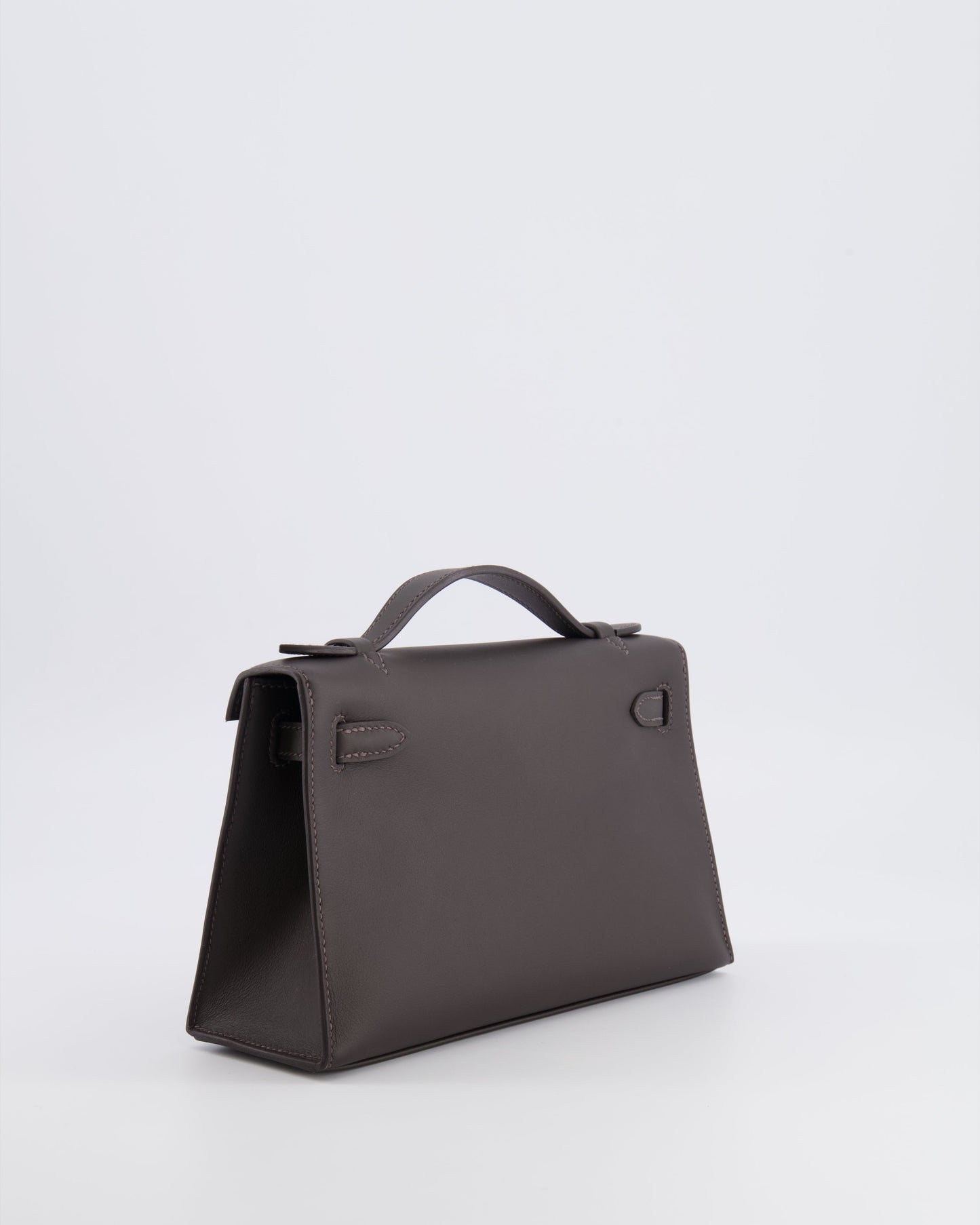 *RARE* Hermès Kelly Pochette Bag in Bai Brun Swift Leather with Gold Hardware