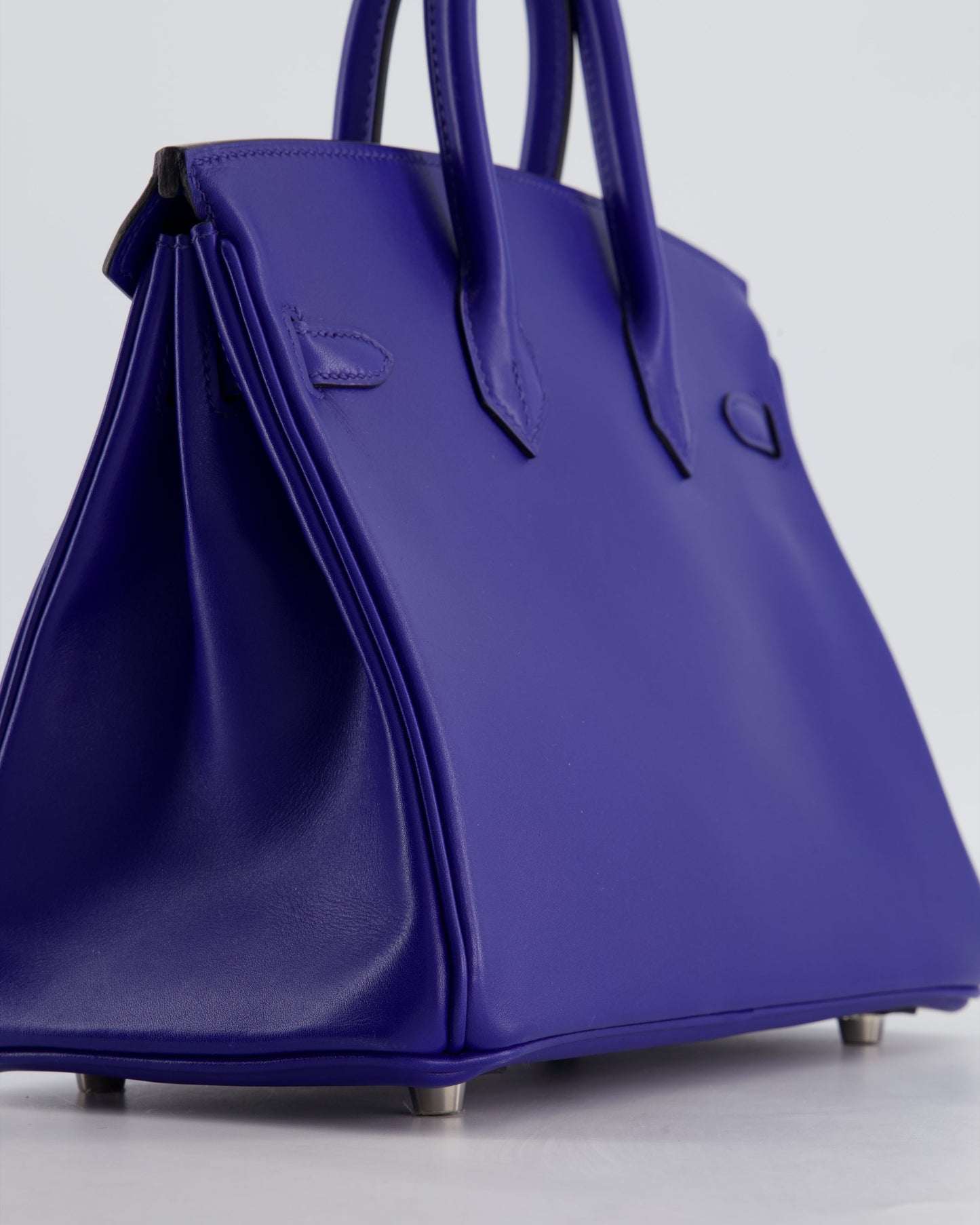 Hermès Birkin 25 Retourne Bag in Blue Electrique Tadelakt Leather with Palladium Hardware